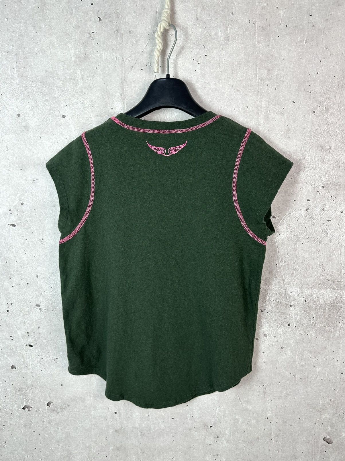 Zadig & Voltaire Zadig&Voltaire Green Cotton Embroidered Short Sleeve T-shirt Size S / US 4 / IT 40 - 6 Thumbnail