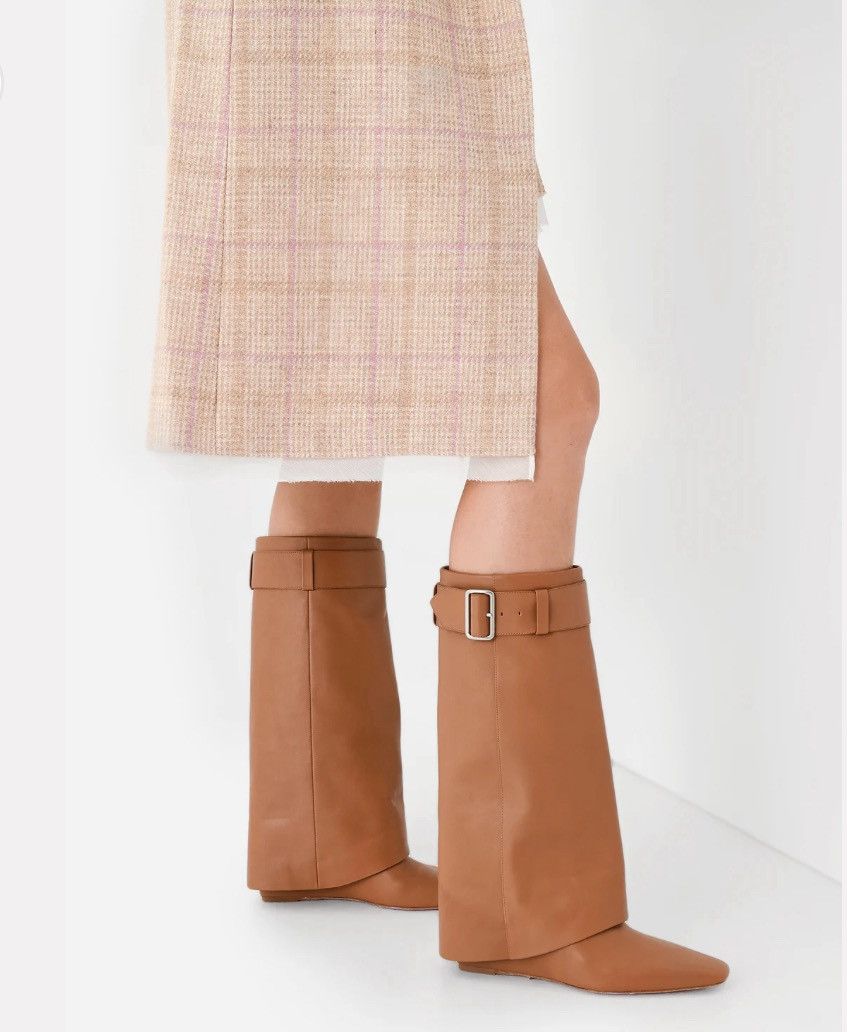 Simkhai Simkhai Belted Foldover Wedge Boots size 39 Size US 9 / IT 39 - 2 Thumbnail