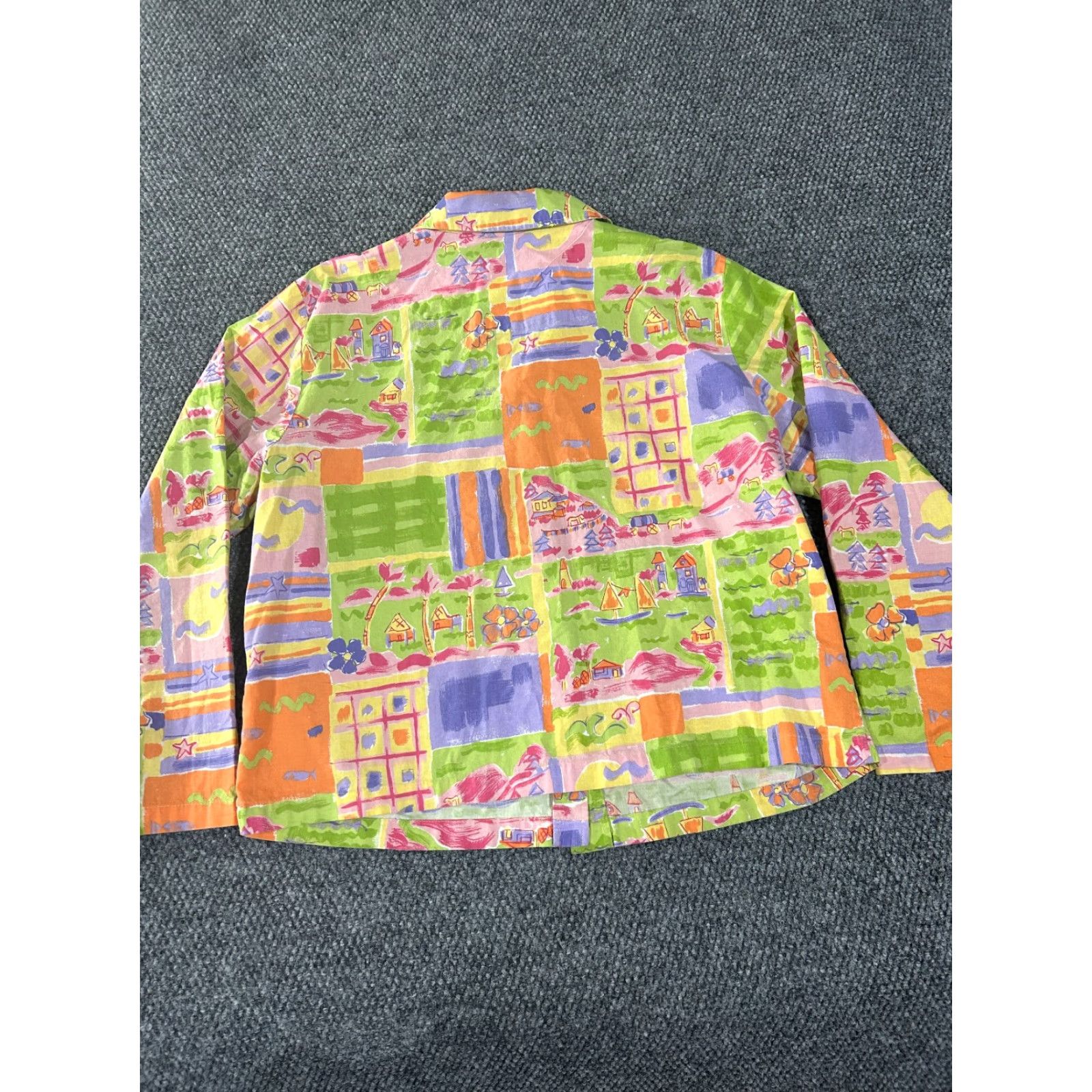 Coldwater Creek Coldwater Creek Jacket Womens XL Multicolor Button Front Lightweight Beaded Casual Spring Summer Fall Knit Stretch Regular Geometric Cotton Rayon Size XL / US 12-14 / IT 48-50 - 6 Thumbnail