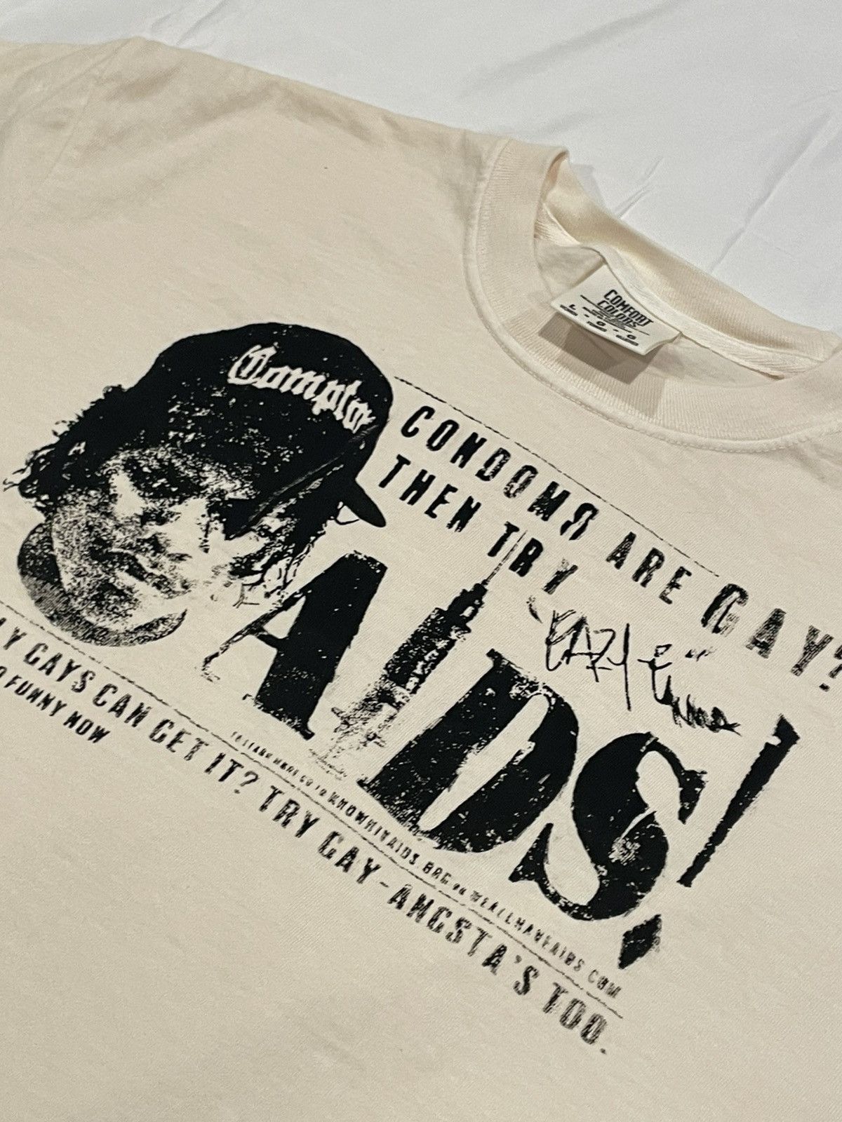Vintage Vintage Eazy-E NWA 80s AIDS Campaign Tee Size US L / EU 52-54 / 3 - 2 Thumbnail