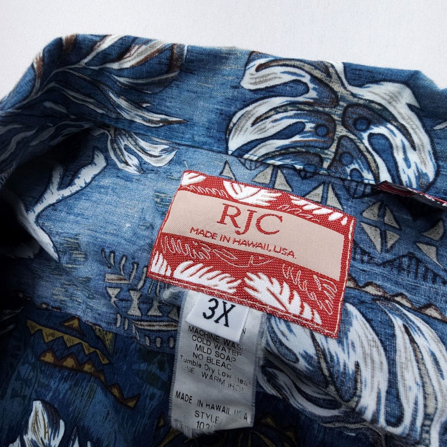 Vintage VINTAGE RJC Hawaiian Shirt Mens 3X Tropical Sea Turtle Print Blue Made USA Travel Size US XXL / EU 58 / 5 - 3 Thumbnail