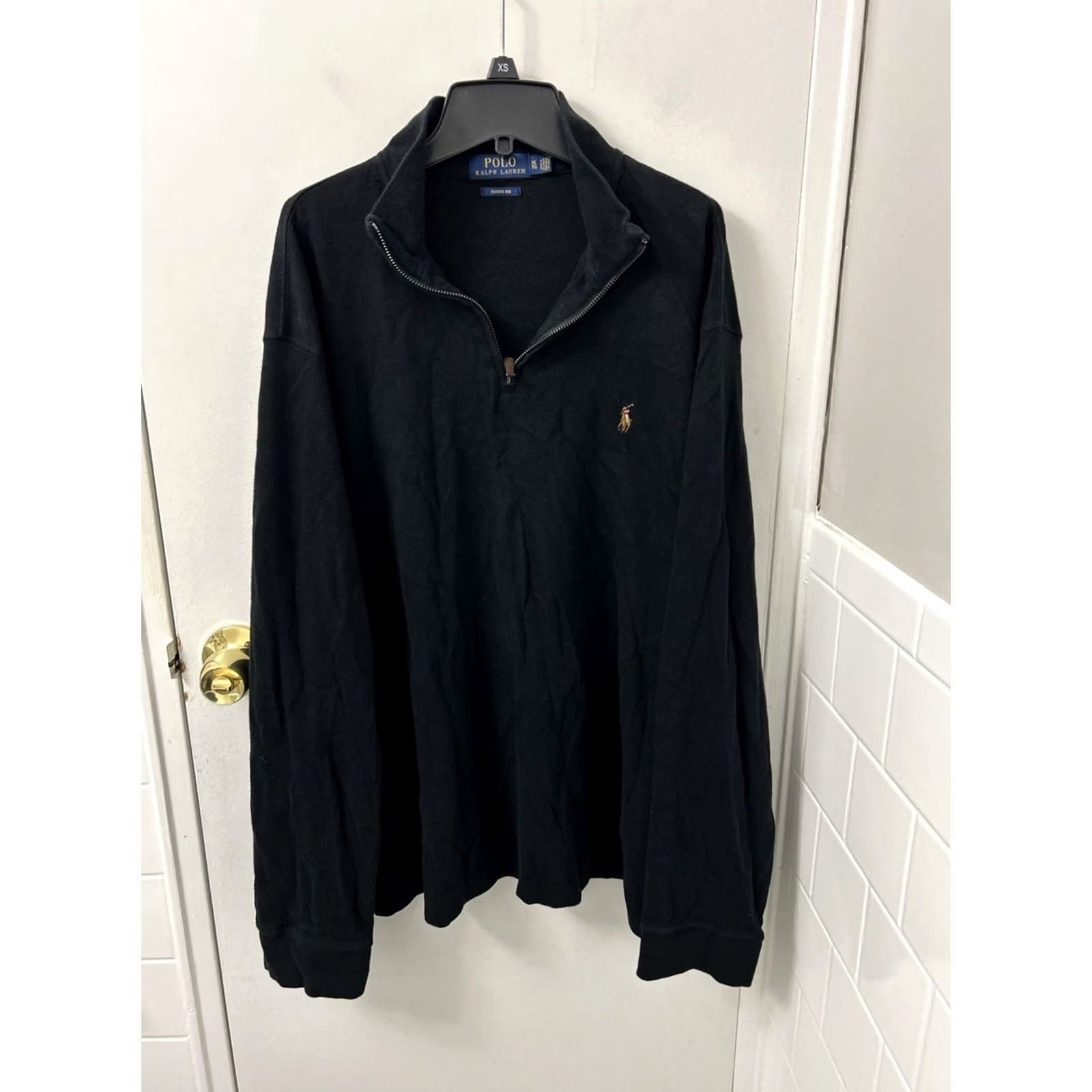 Polo Ralph Lauren Polo Ralph Lauren Estate Rib 1/4 Zip Mens Sweater Pullover L/S XL Black Knit Cotton Logo Zipper Pine Pony Vintage? No Size US XL / EU 56 / 4 - 2 Thumbnail