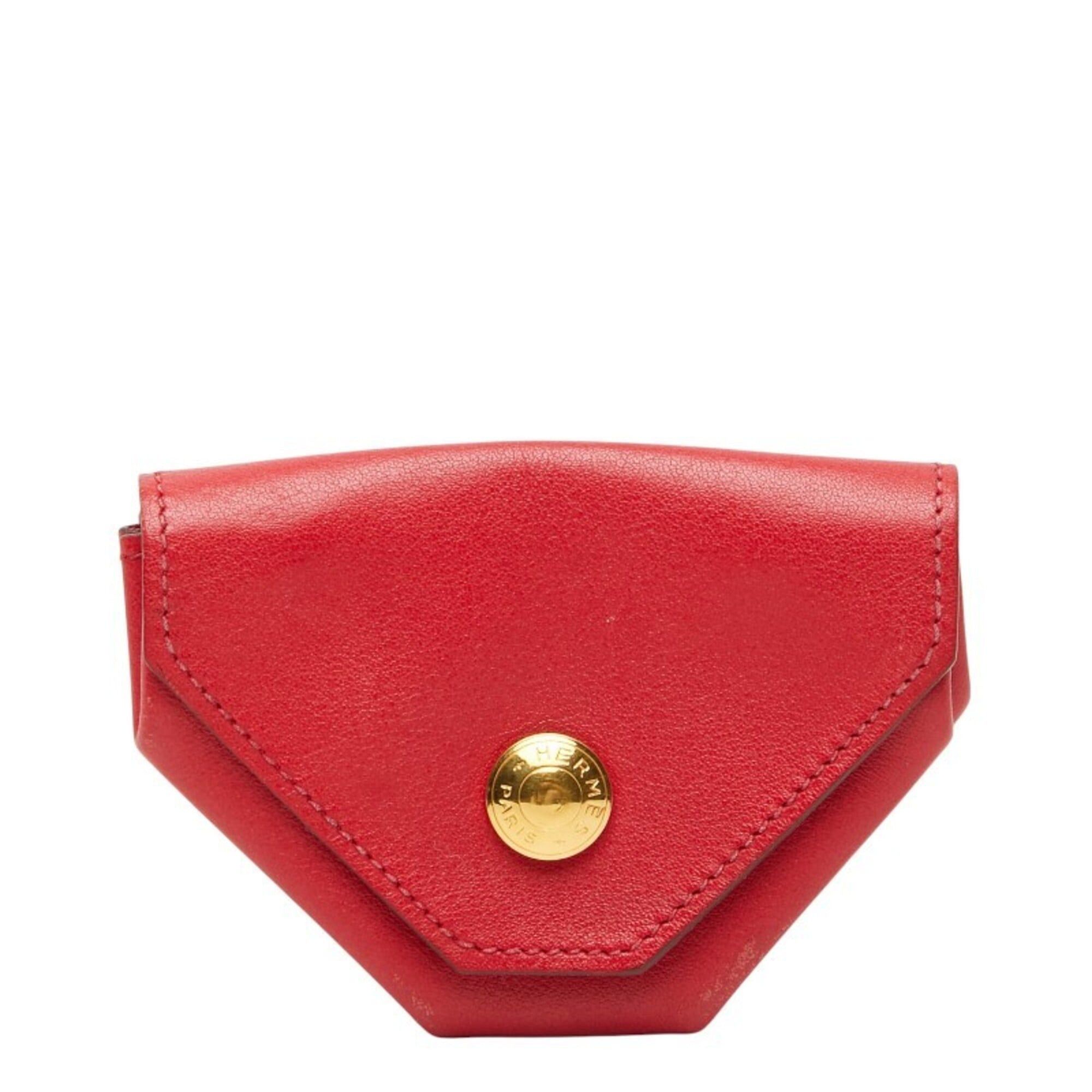 Hermes Hermes Le Vingt-Quatre Wallet/Coin Purse, 〇Y Stamp, Rouge Casaque Red, Veau Gulliver Leather, Women's Size ONE SIZE - 1 Thumbnail