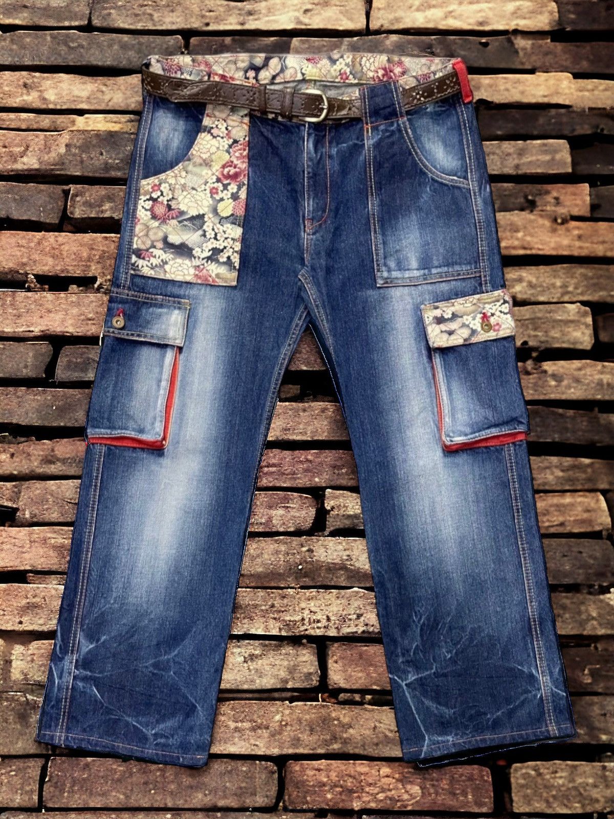 Eternal × Hysteric Glamour Vintage Eternal Japan Boro Cargo Denim With Leather Belted Size US 36 / EU 52 - 1 Thumbnail