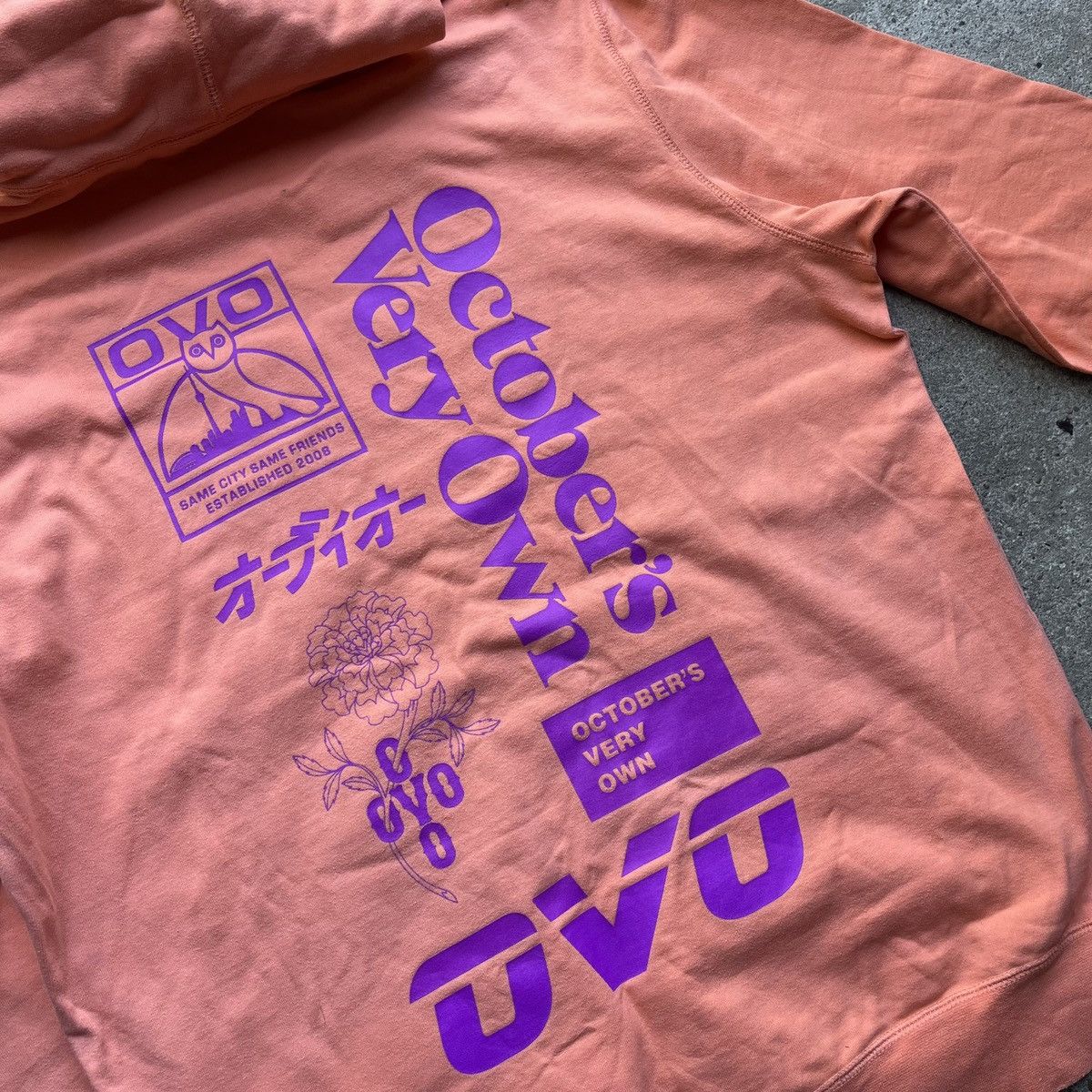 Drake × October's Very Own OVO small own Drake washed salmon pink hoodie Size US L / EU 52-54 / 3 - 2 Thumbnail