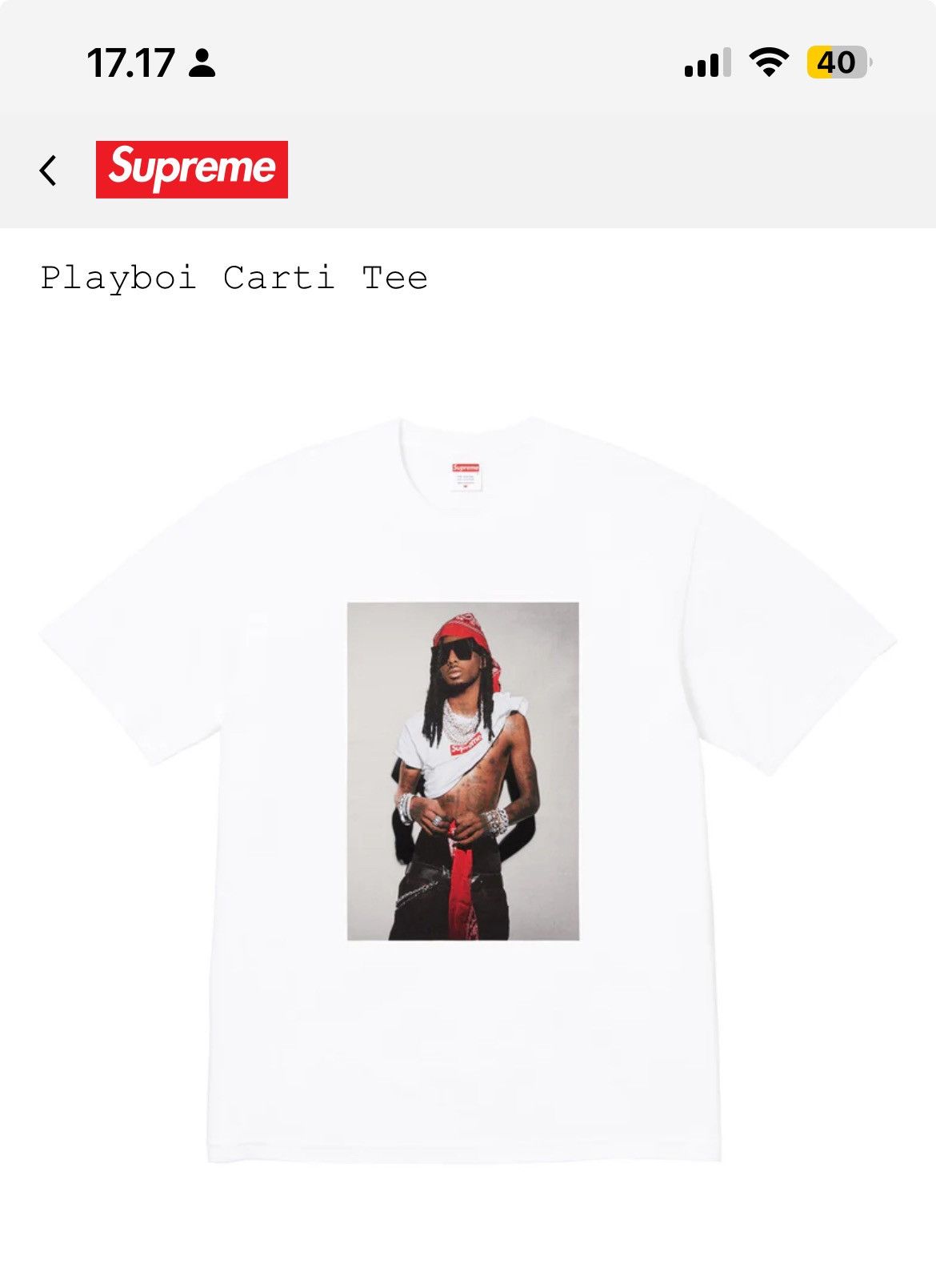 トップス Supreme Playboi Carti Playboi Carti for Supreme As rumored he is set to be the Photo Tee