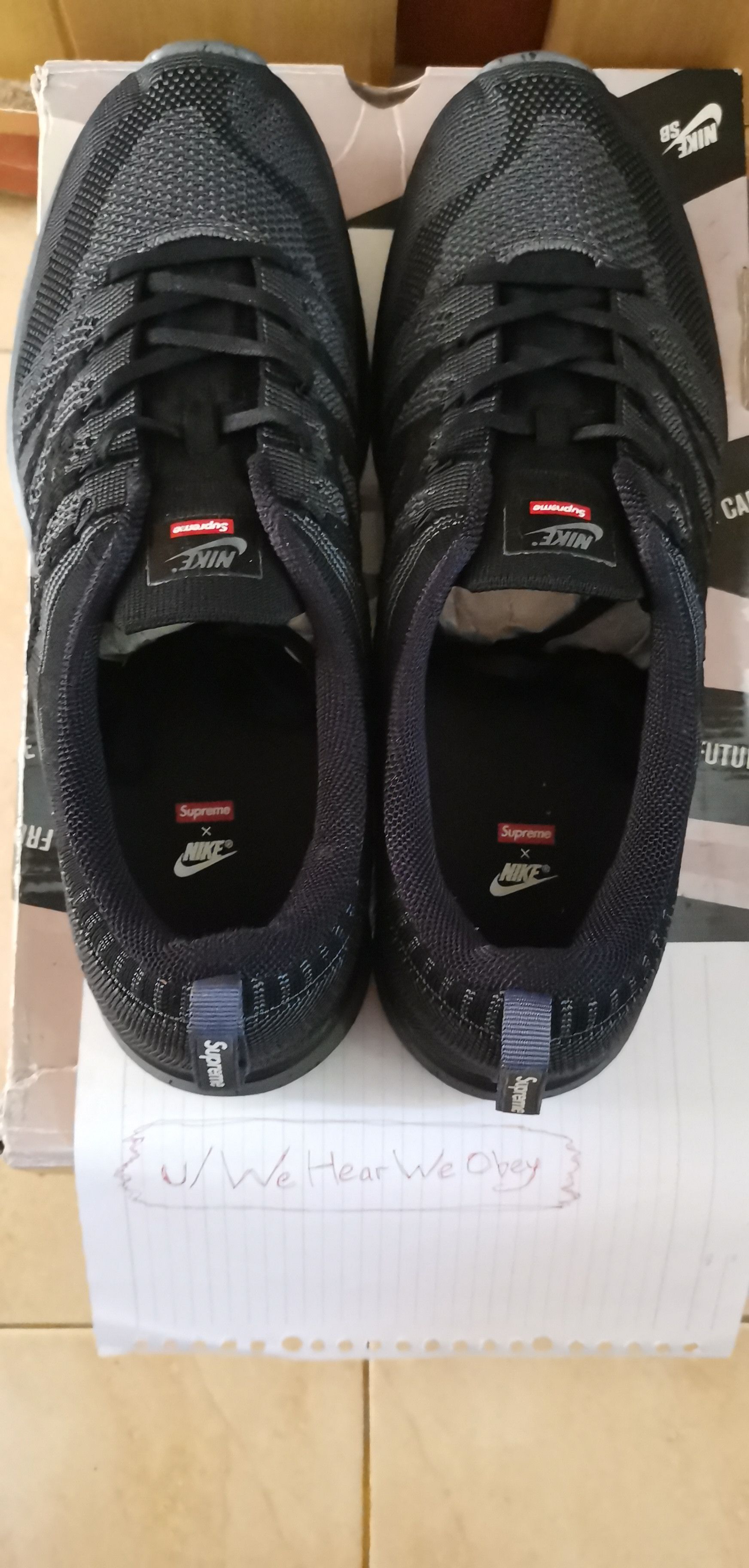 Nike × Supreme Nike Flyknit Lunar 1+ Supreme, size 12, New with OG Box Size US 13 / EU 46 - 7 Thumbnail