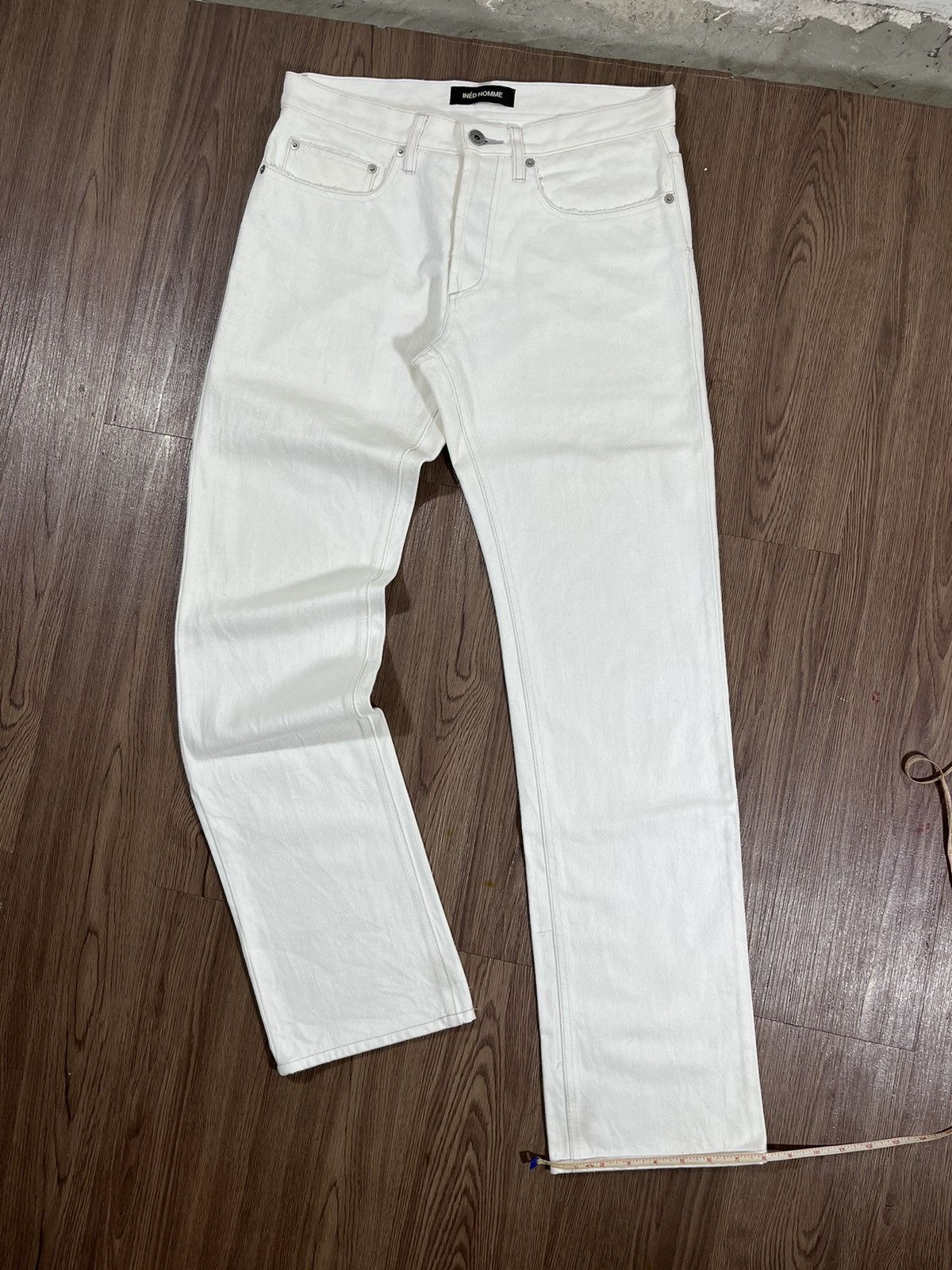 Yohji Yamamoto INED HOMME White Straight Denim Pants Made In Japan Size US 31 - 17 Thumbnail