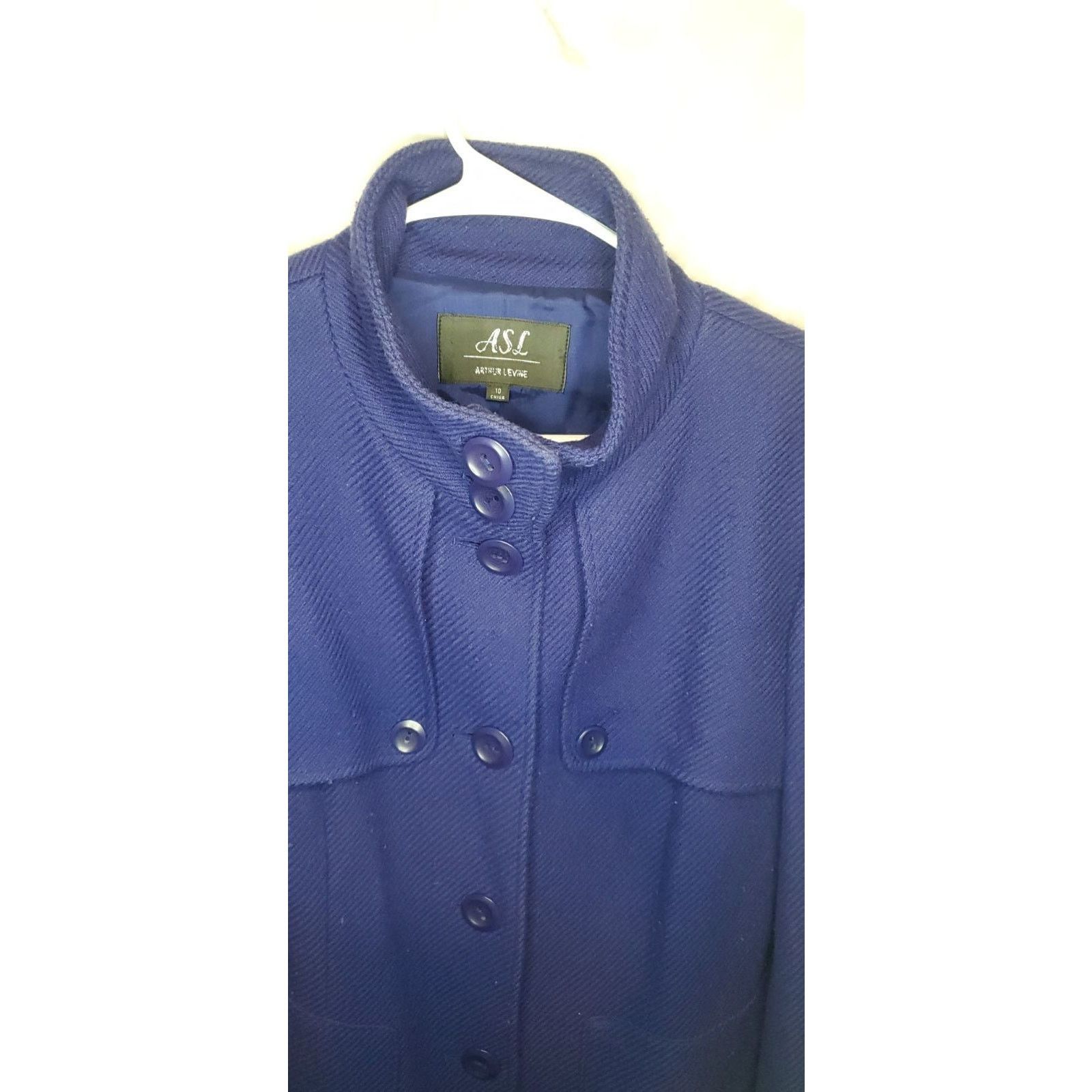 Other Arthur Levine Blue Wool Blend Button Up Coat Size 10 Size L / US 10 / IT 46 - 2 Thumbnail
