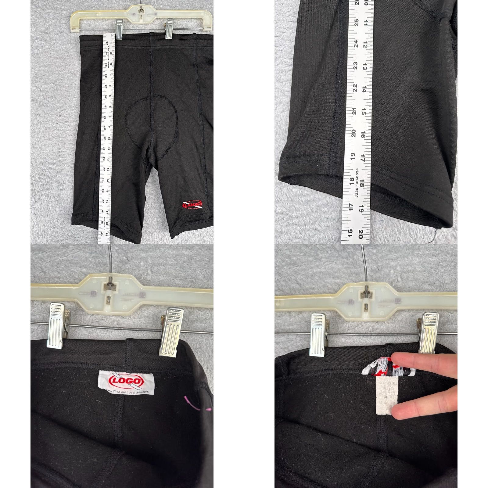 Logo 7 VINTAGE Logo Shorts Adult Medium Black Polyester Spandex Blend Jammer Style Shirt Bottom Mens Jammer Logo Shorts Black Medium Vintage 90s Sports Size US 31 - 8 Thumbnail