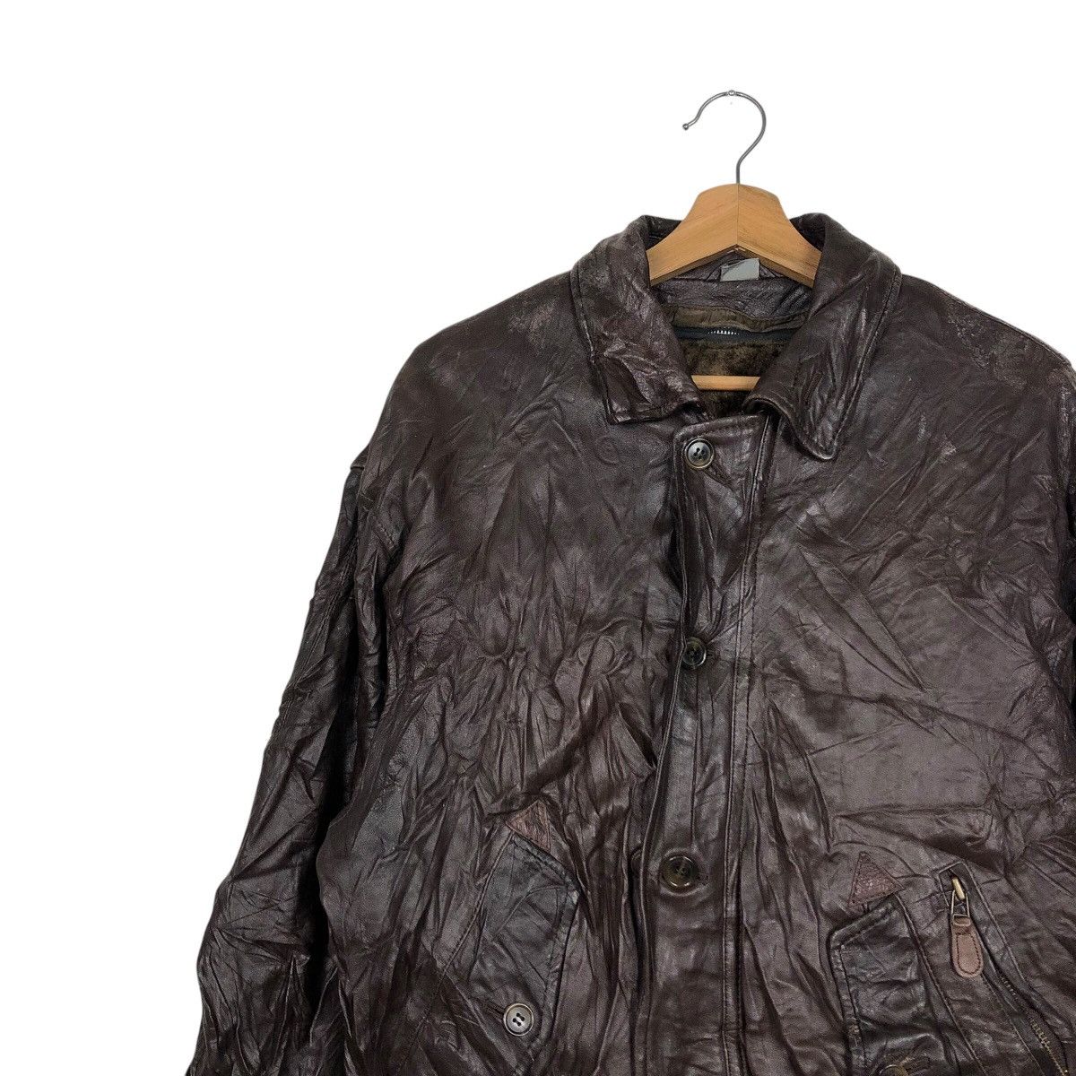 Japanese Brand 📌Vintage Leather Jacket Intermezzo Blanket Issey Miyake Size US L / EU 52-54 / 3 - 8 Thumbnail