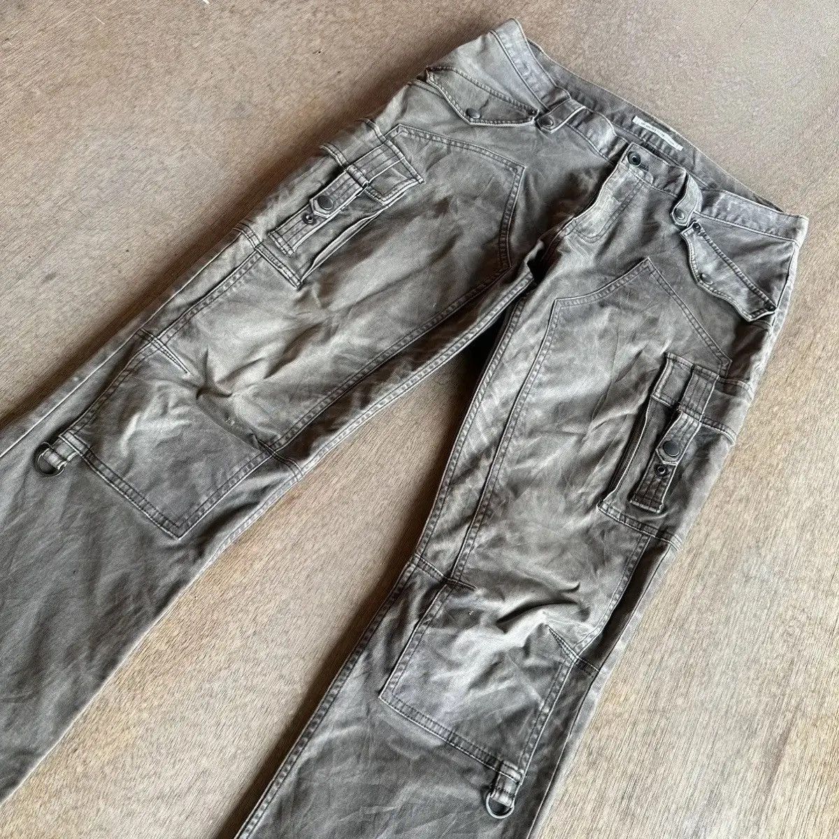 Selected Homme FLARES/BOOTCUT VTG DOUBLE KNEE RARE BONDAGE PUNK JAPAN PANTS Size US 33 - 6 Thumbnail