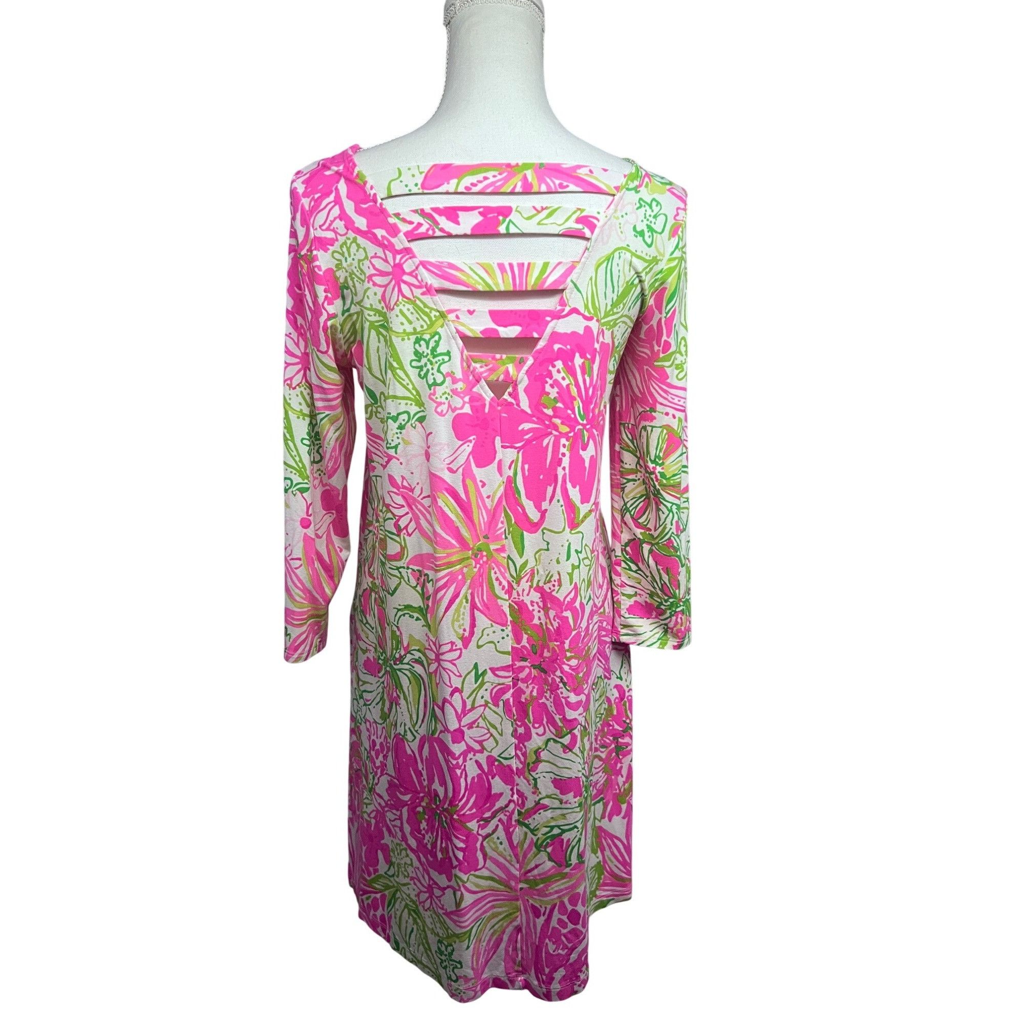 Lilly Pulitzer Lilly Pulitzer Womens Floral Hawaiian Midi Pullover Dress Size M / US 6-8 / IT 42-44 - 2 Thumbnail