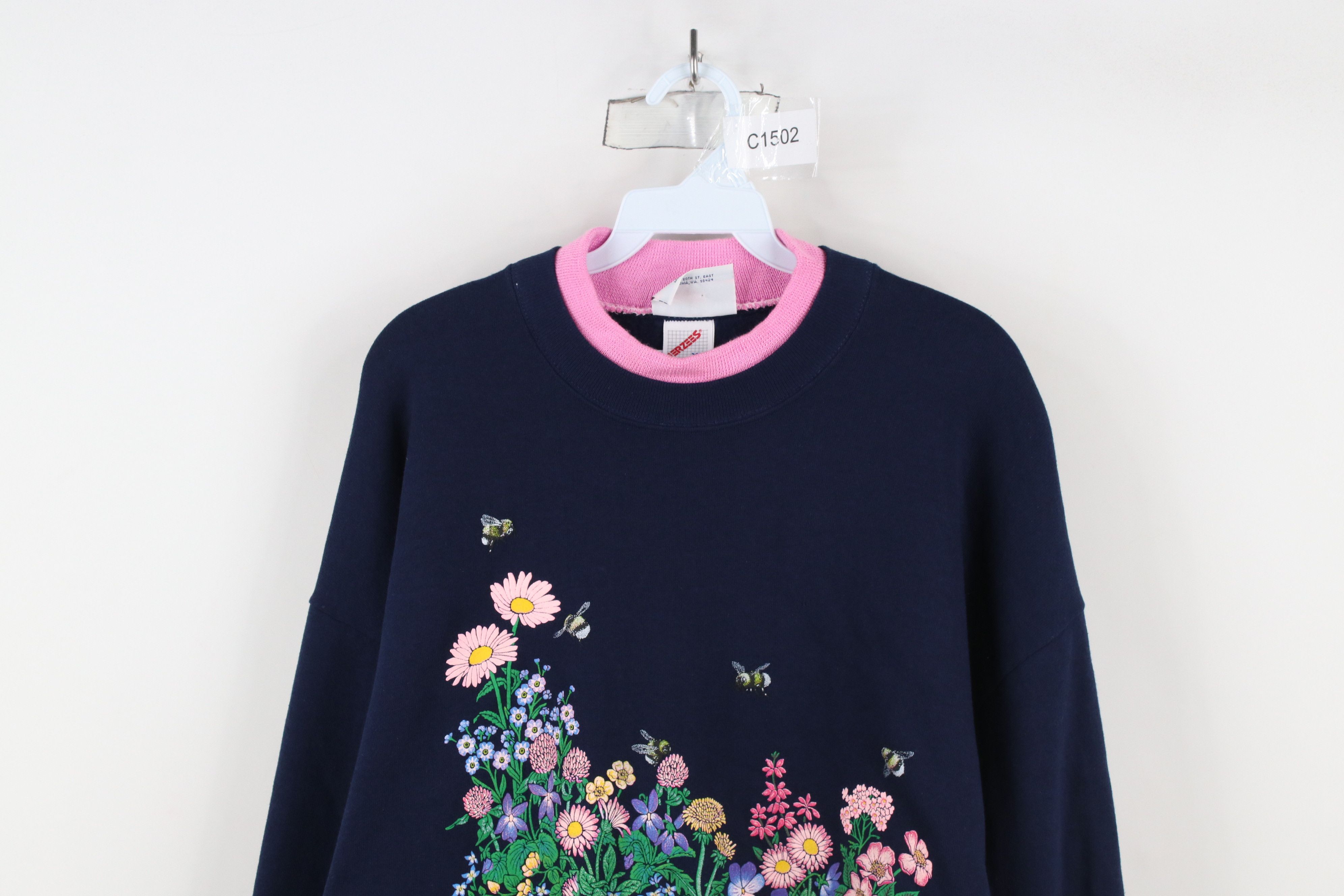 Vintage Vintage 90s Streetwear Bumblebee Flower Sweatshirt USA Size XL / US 12-14 / IT 48-50 - 2 Thumbnail