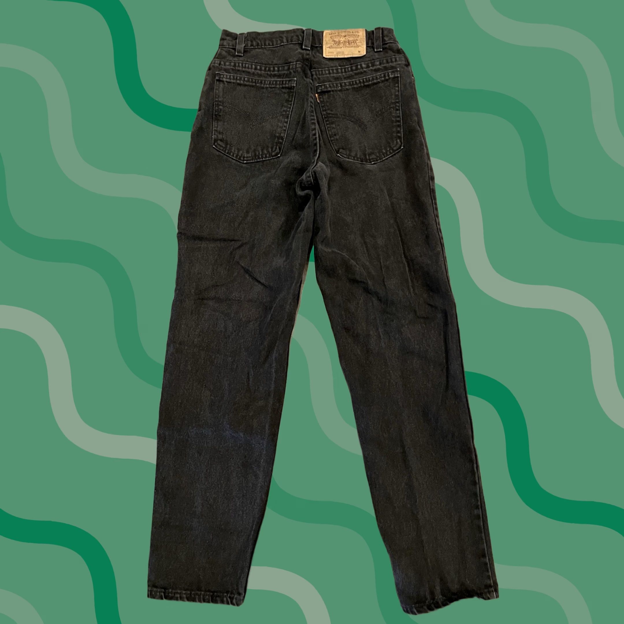 Levi's VINTAGE Levi's 951 Jeans Womens 10 Slim Tapered 28x29 Dark Black 90s Orange Tab Mens Girls Size 32" / US 10 / IT 46 - 1 Thumbnail