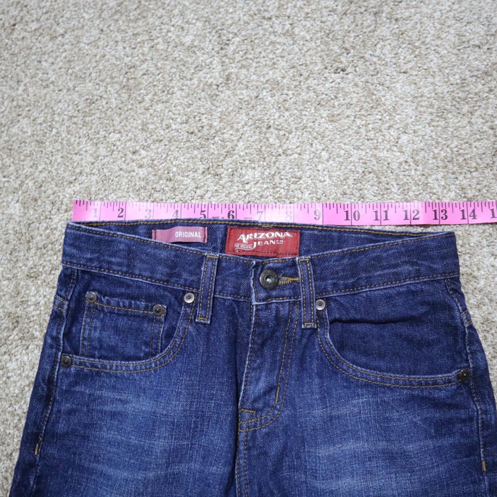 Vintage ARIZONA JEAN CO. Advanced Flex 360 Denim Jeans Women's Size 14 Regular Blue 27in 5-Pocket Classic Straight Leg 100% Cotton Size 36" / US 14 / IT 50 - 4 Thumbnail