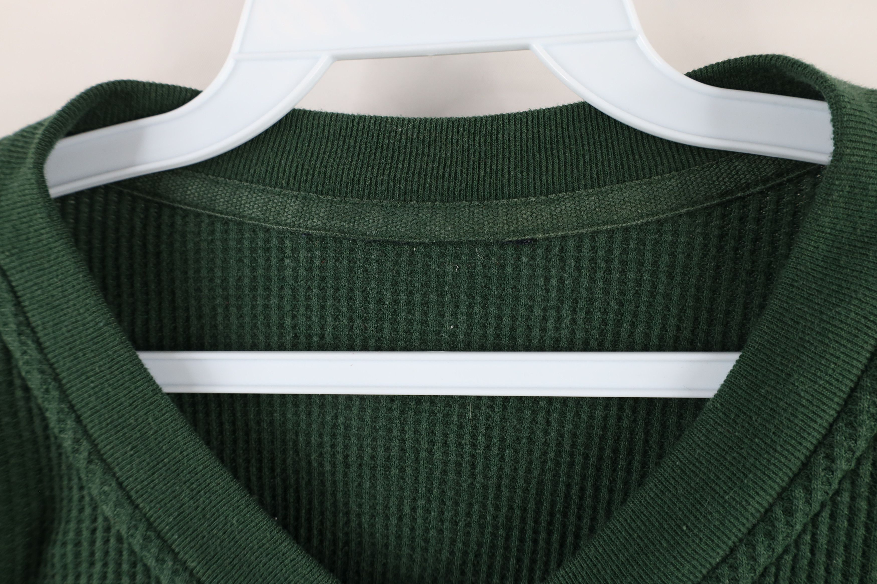 Vintage Vintage 90s Streetwear Waffle Knit Henley T-Shirt Green Size US XXL / EU 58 / 5 - 4 Thumbnail