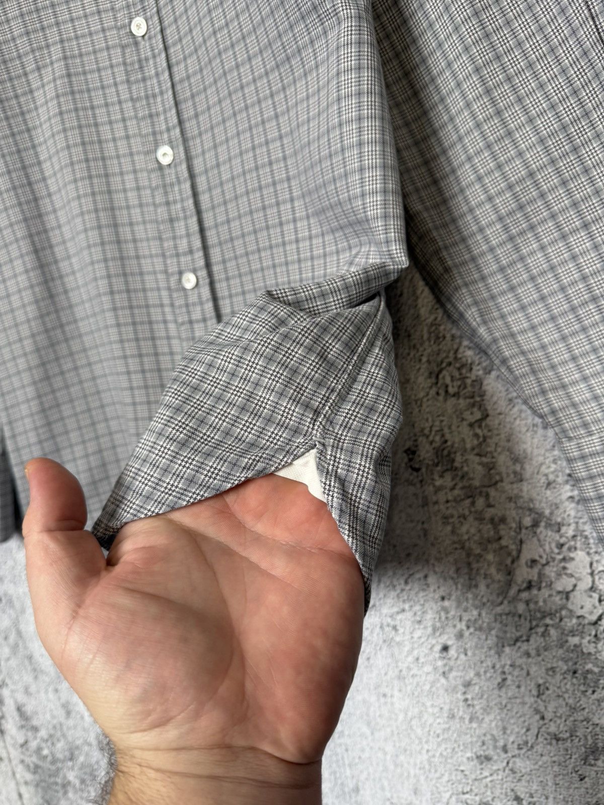 Tom Ford Tom Ford 94S1JE Grey Plaid Button Up Shirt Long Sleeve Men’s Size US L / EU 52-54 / 3 - 6 Thumbnail