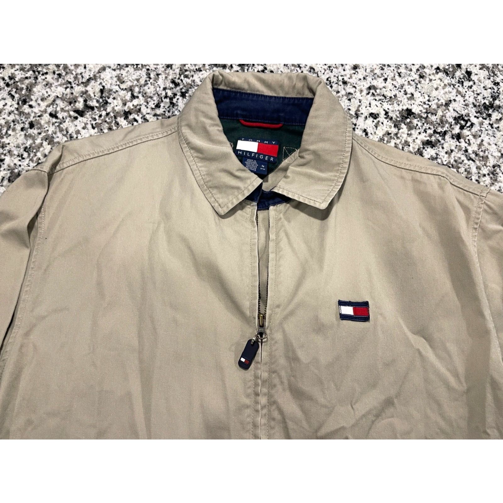 Tommy Hilfiger VINTAGE Tommy Hilfiger Small Flag Full Zip Bomber Jacket 90s 2000s Tan M Mens Jacket Full Zip Hip Hop 90s Tommy Hilfiger Bomber Jacket Tan M Mens Size US M / EU 48-50 / 2 - 3 Thumbnail