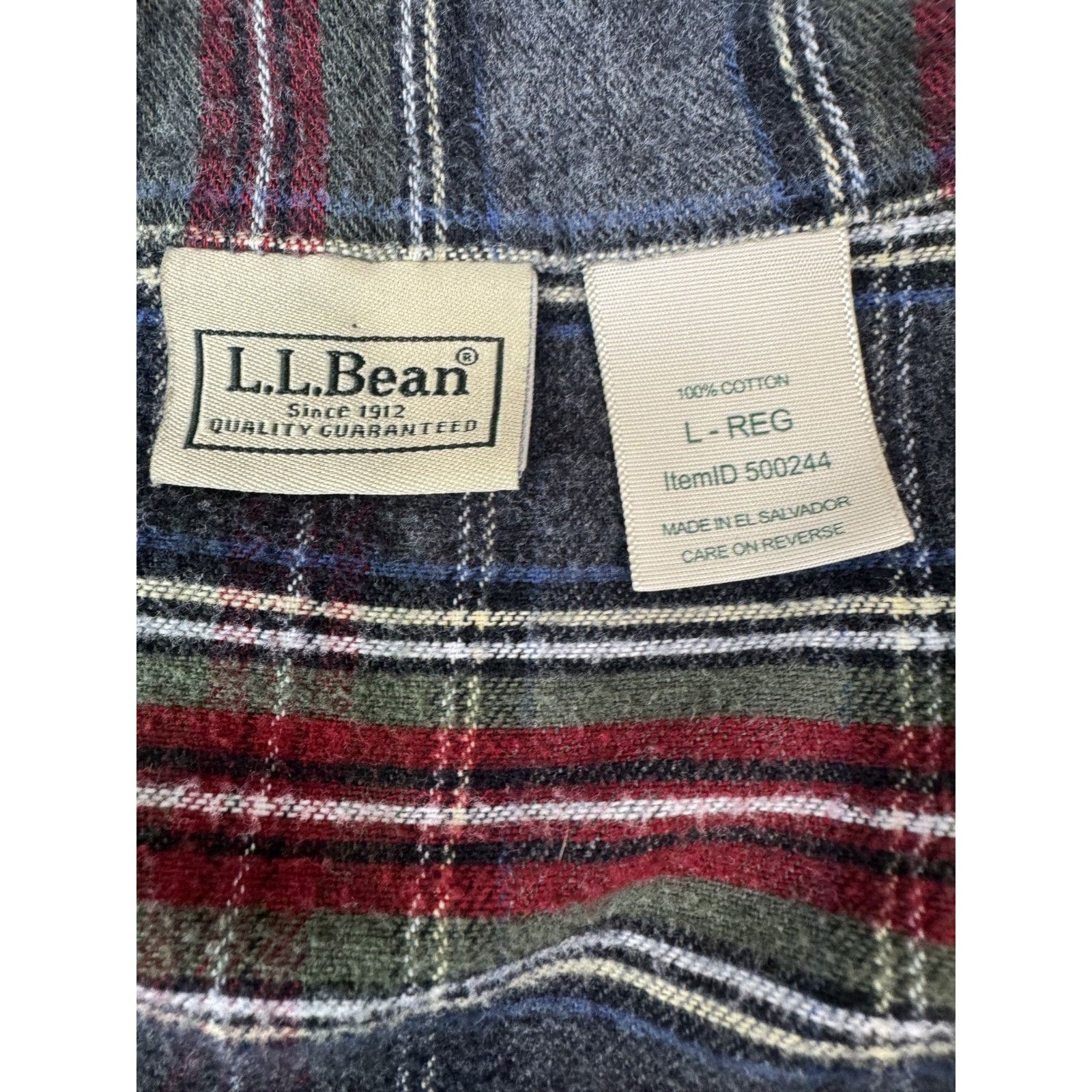 L.L. Bean L.L.Bean Men's Scotch Plaid Flannel Pajamas Gray Red Cozy Size US 32 / EU 48 - 7 Thumbnail