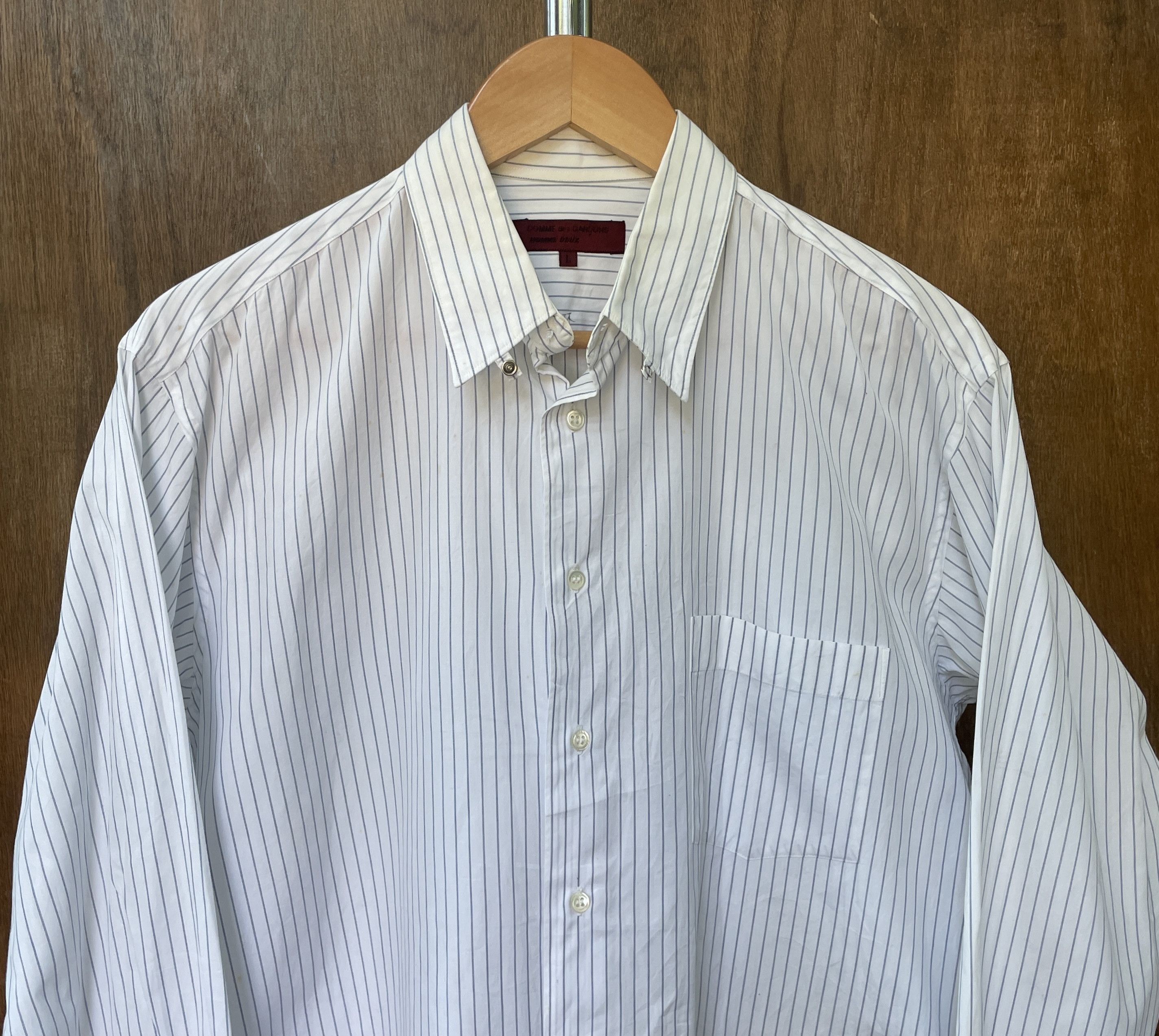 Comme des Garcons Homme Deux COMME des GARCONS HOMME DEUX 1989 Stripped Shirt Size US S / EU 44-46 / 1 - 2 Thumbnail