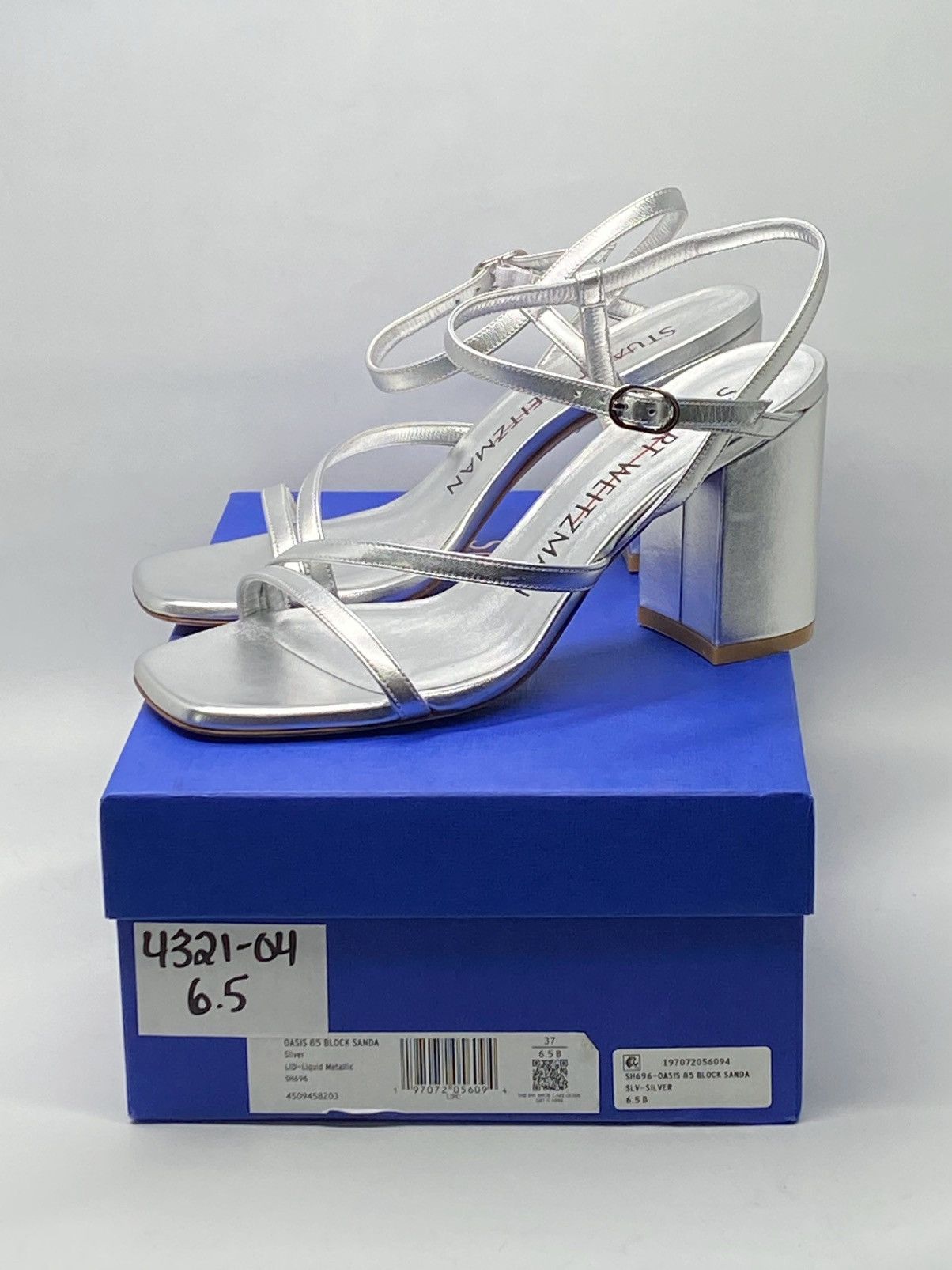 Stuart Weitzman Stuart Weitzman Metallic Leather Block-Heel Sandals size 6.5 Size US 6.5 / IT 36.5 - 10 Thumbnail