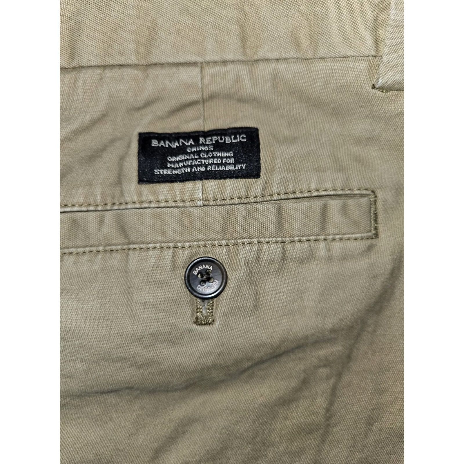 Banana Republic Banana Republic Fulton Skinny Chino Pants Mens 32x32 Beige Slim Stretch Cotton Spandex Business Casual Flat Front Zip Button Pockets Womens Size US 32 / EU 48 - 8 Thumbnail