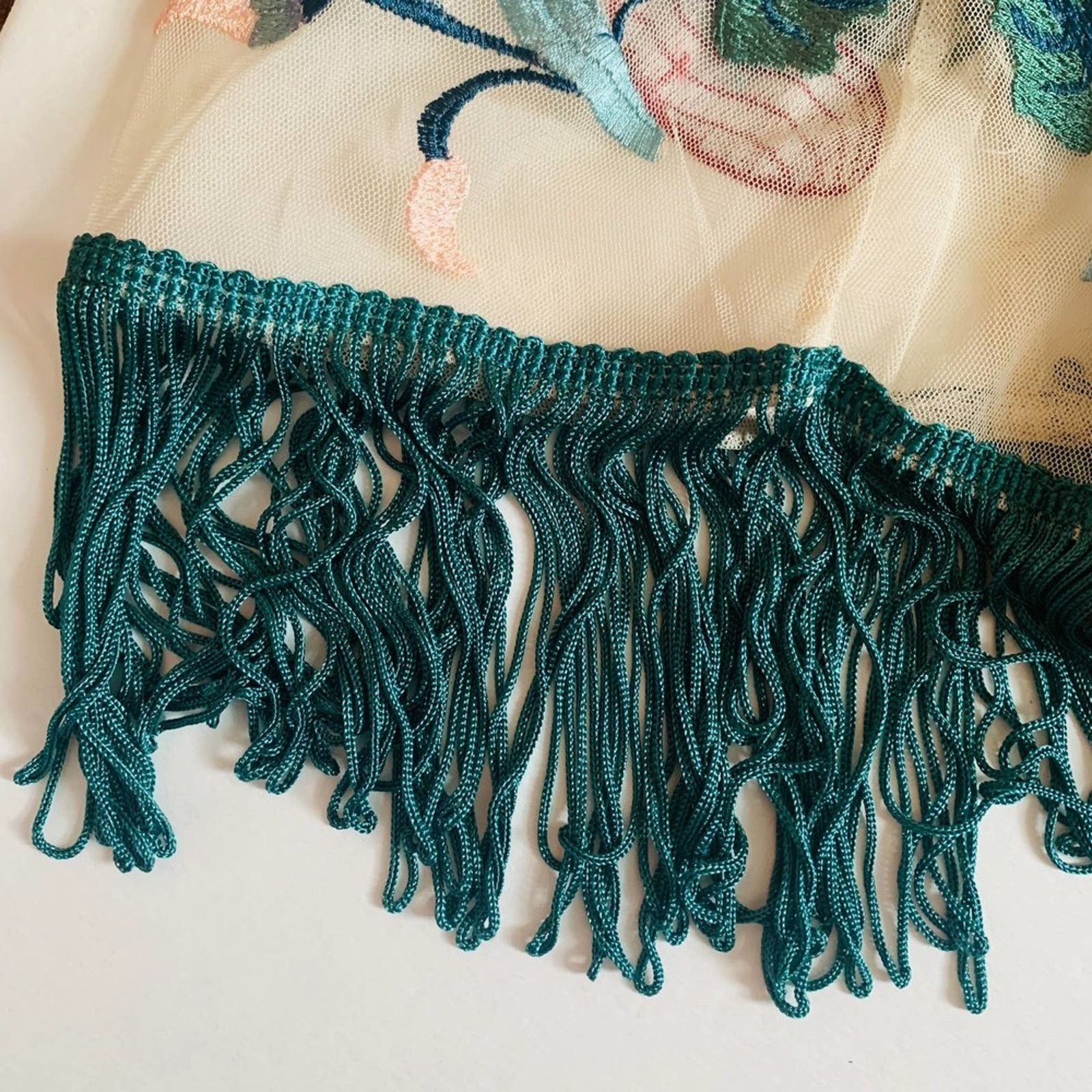 Anthropologie Anthropologie Peach Embroidered Tulle Maxi Skirt size 4 Size 27" / US 4 / IT 40 - 4 Thumbnail