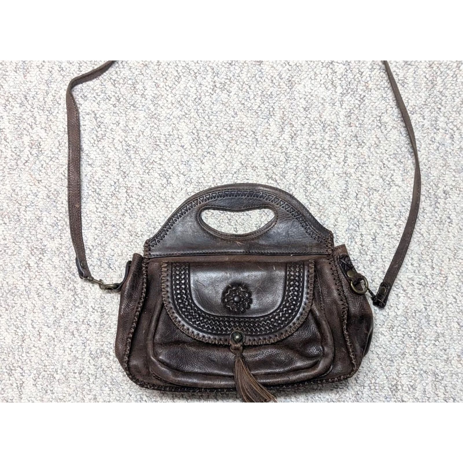 Patricia Nash VINTAGE Patricia Nash western purse bag brown italian leather tote medium women CHOOSE Size ONE SIZE - 2 Thumbnail