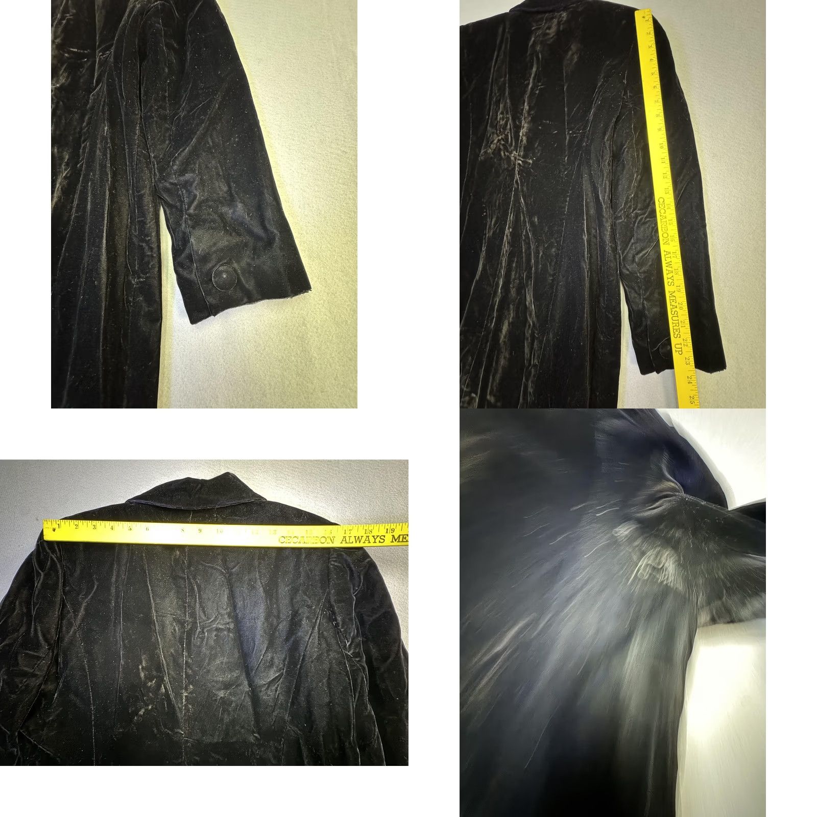 Vintage INC International Concepts Coat Womens 12 Black Velvet Button Front Lined Size XL / US 12-14 / IT 48-50 - 8 Thumbnail