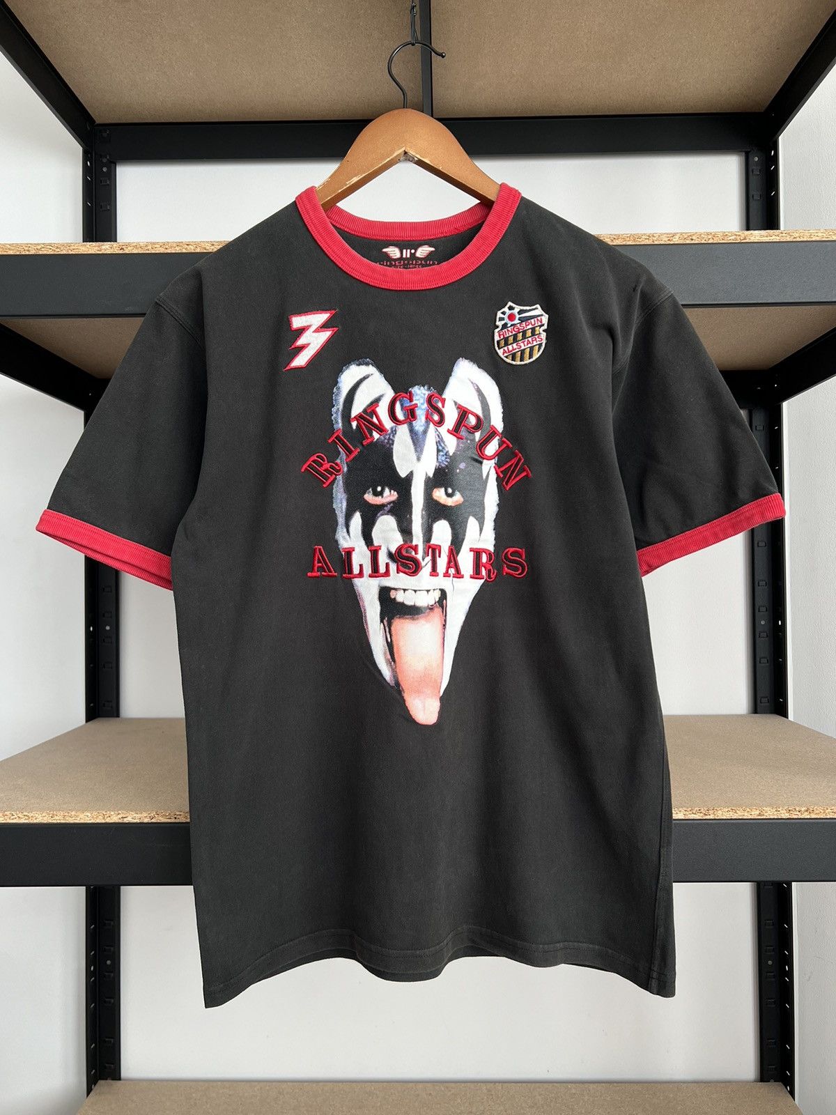 Ringspun Vintage Kiss Ringspun Allstars Ringer Black T-shirt Size US M / EU 48-50 / 2 - 1 Thumbnail