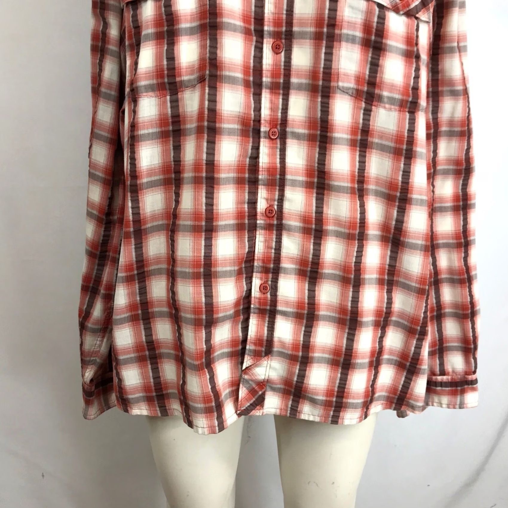 Mountain Hardwear Mountain Hardwear Shirt Men's XXL Red Brown Cream Plaid Long Sleeve Button Up Size US XXL / EU 58 / 5 - 3 Thumbnail
