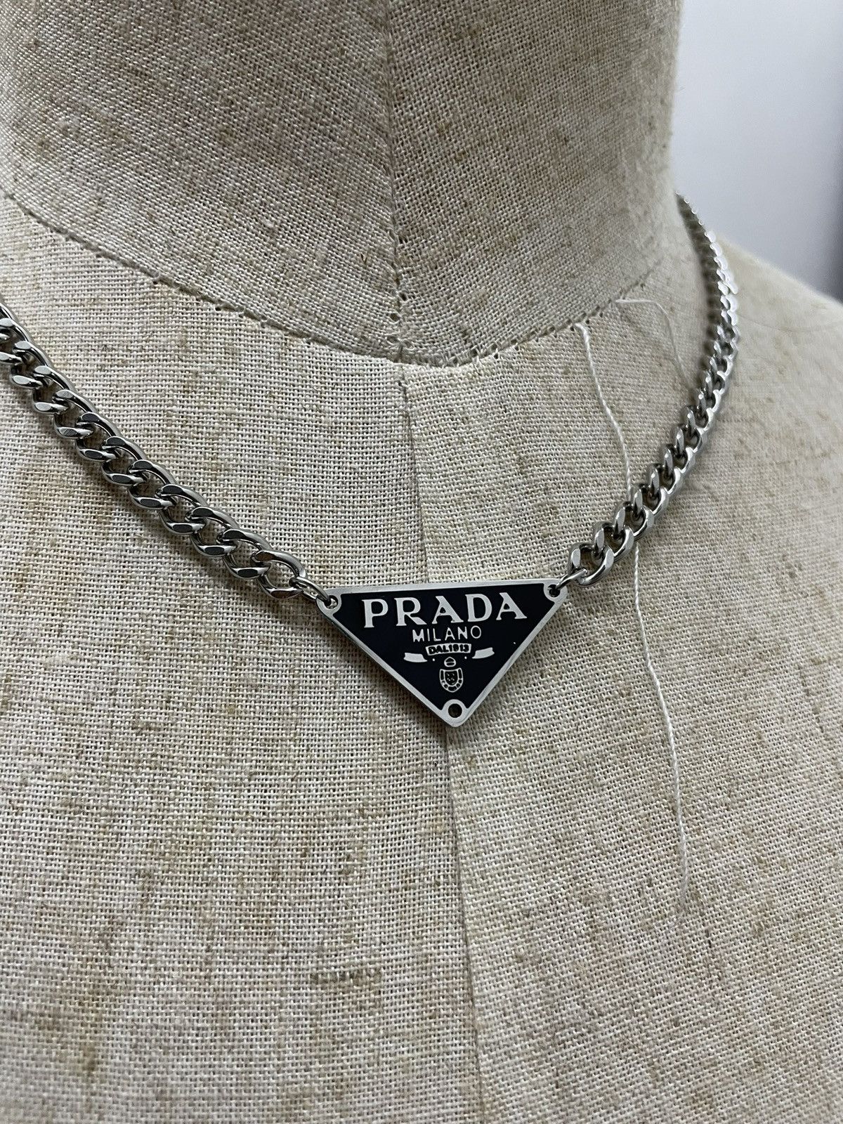 Jewelry Prada Symbole Reworked Pendant Prada Necklace Size ONE SIZE - 2 Thumbnail