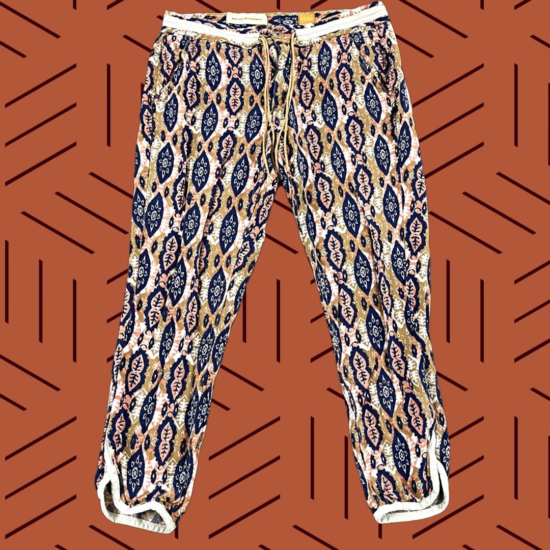 Anthropologie ANTHROPOLOGIE PILCRO and the LETTERPRESS Pants Womens 27 Paz Ikat Cropped Flowy Size 27" / US 4 / IT 40 - 1 Thumbnail