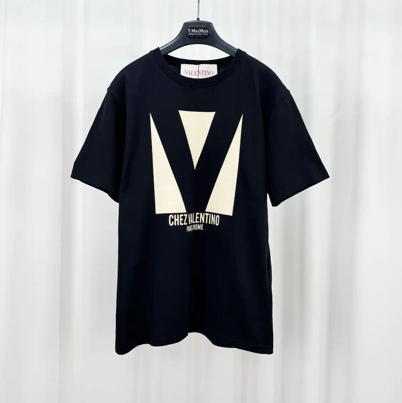 Valentino Valentino Black Logo Print Short Sleeve T-Shirt 0089 Size US XS / EU 42 / 0 - 1 Thumbnail