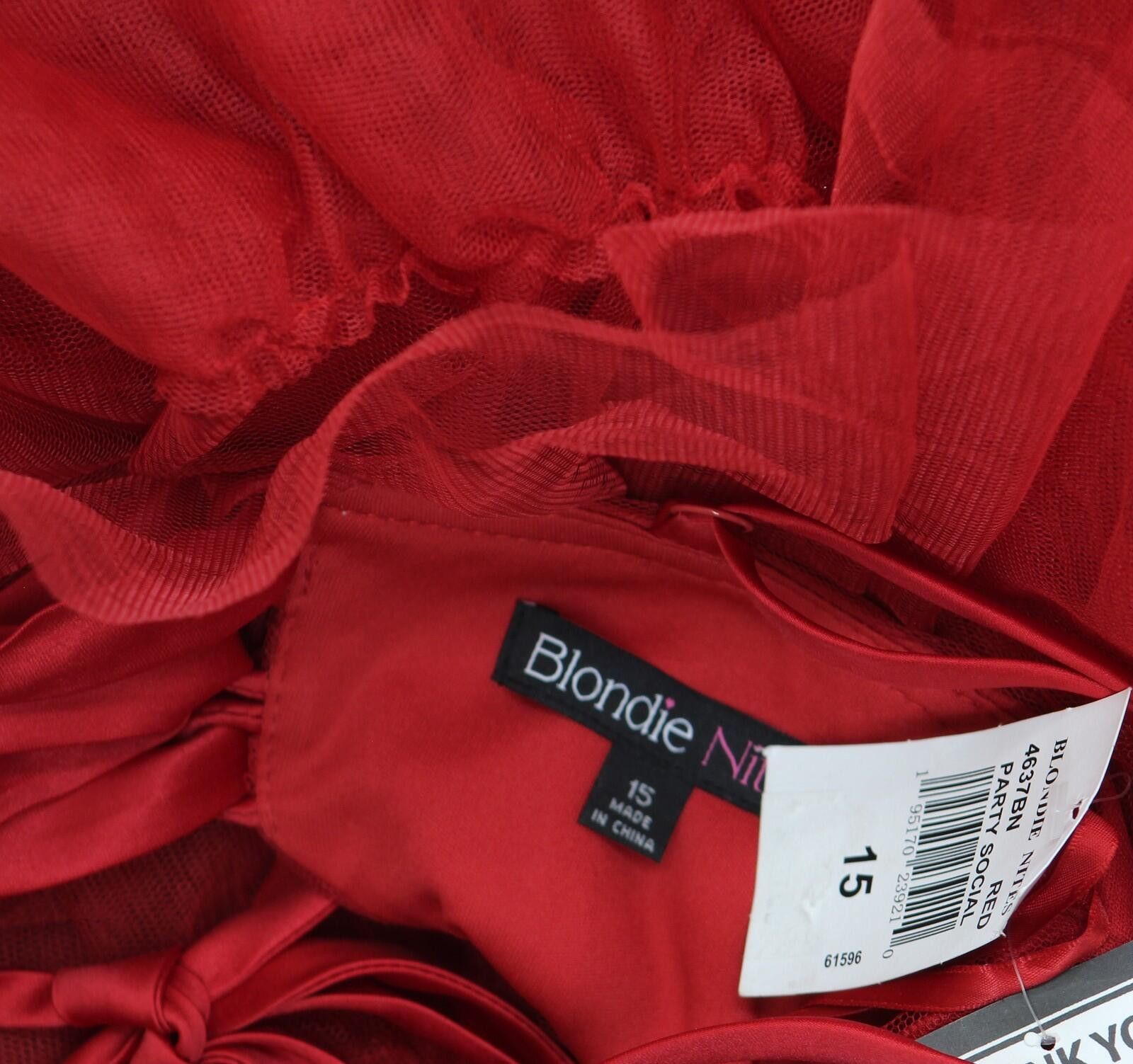 Other Blondie Nites Mesh Spaghetti Strap Gown Dress 4637bn Red 15 Size M / US 6-8 / IT 42-44 - 4 Thumbnail