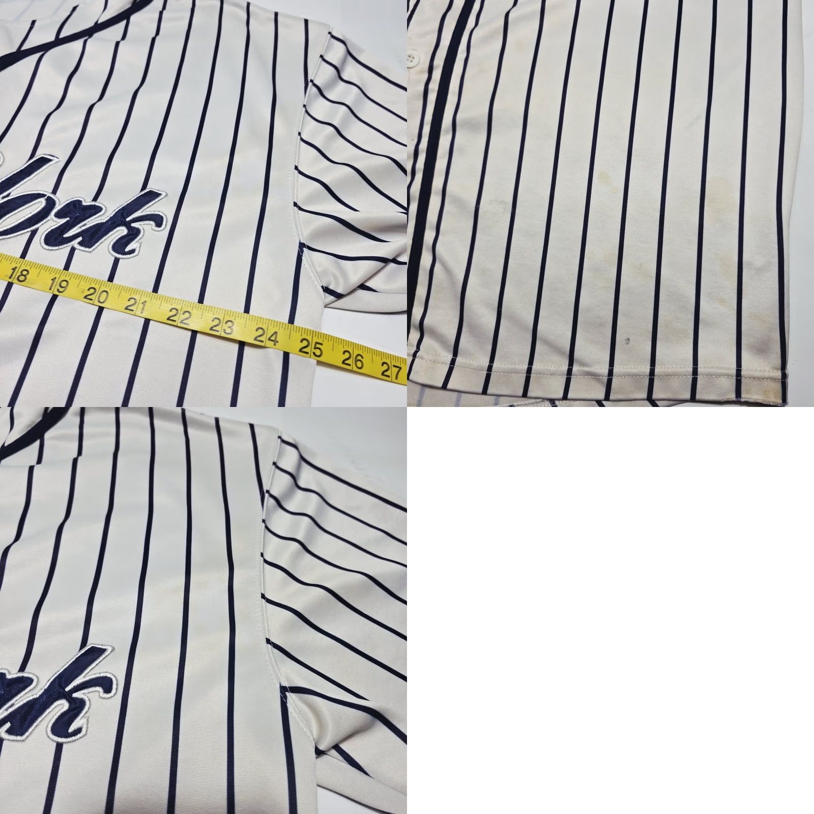 Vintage VINTAGE Renegade New York Pinstripe Baseball Jersey Shirt Y2k Mens 2XL Stained Distressed 90s Jersey Shirt Mens Women? Size US XXL / EU 58 / 5 - 8 Thumbnail