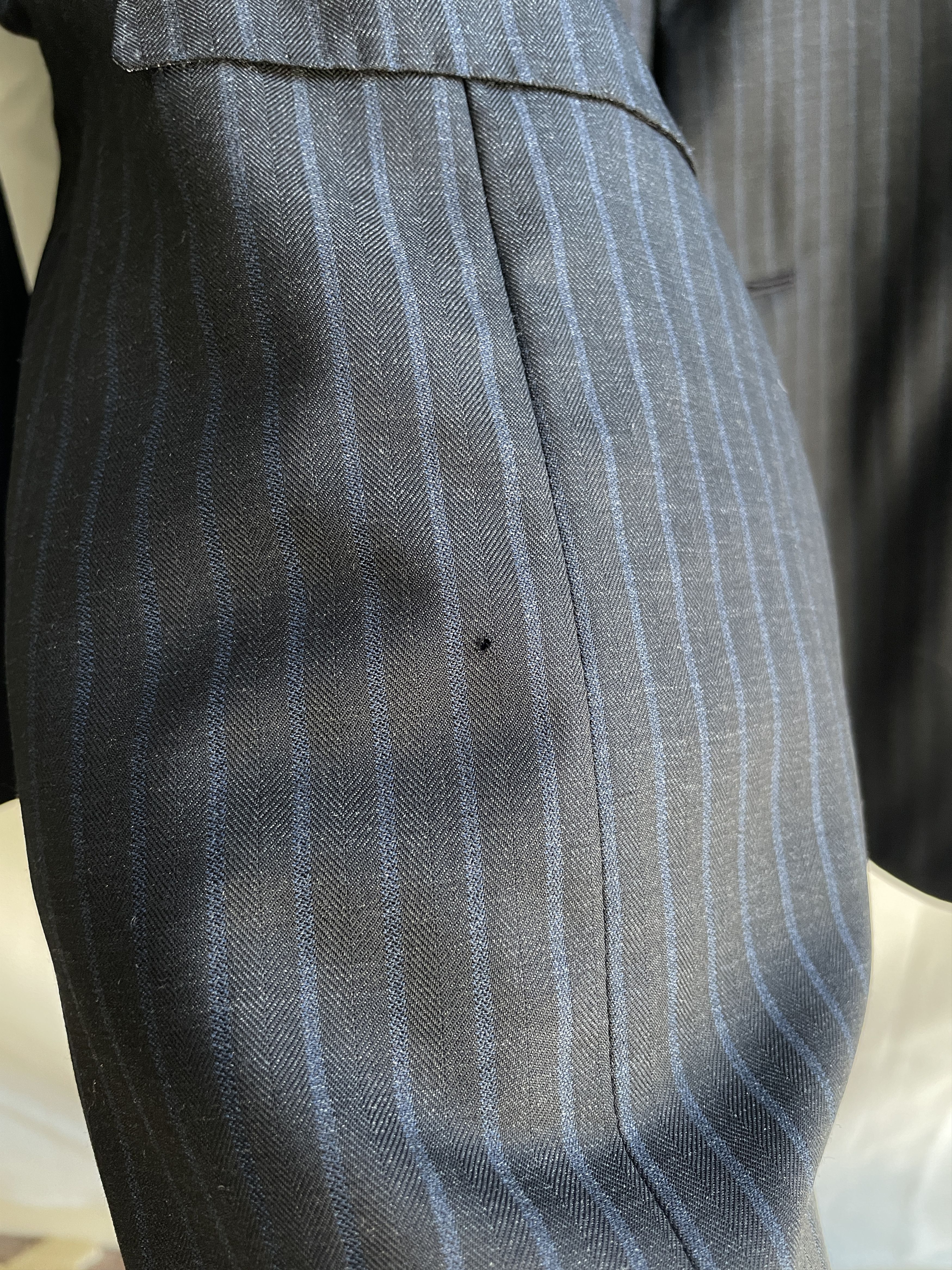 Ermenegildo Zegna Ermenegildo Zegna Couture Striped Navy Wool Suit Jacket Size 46R - 8 Thumbnail