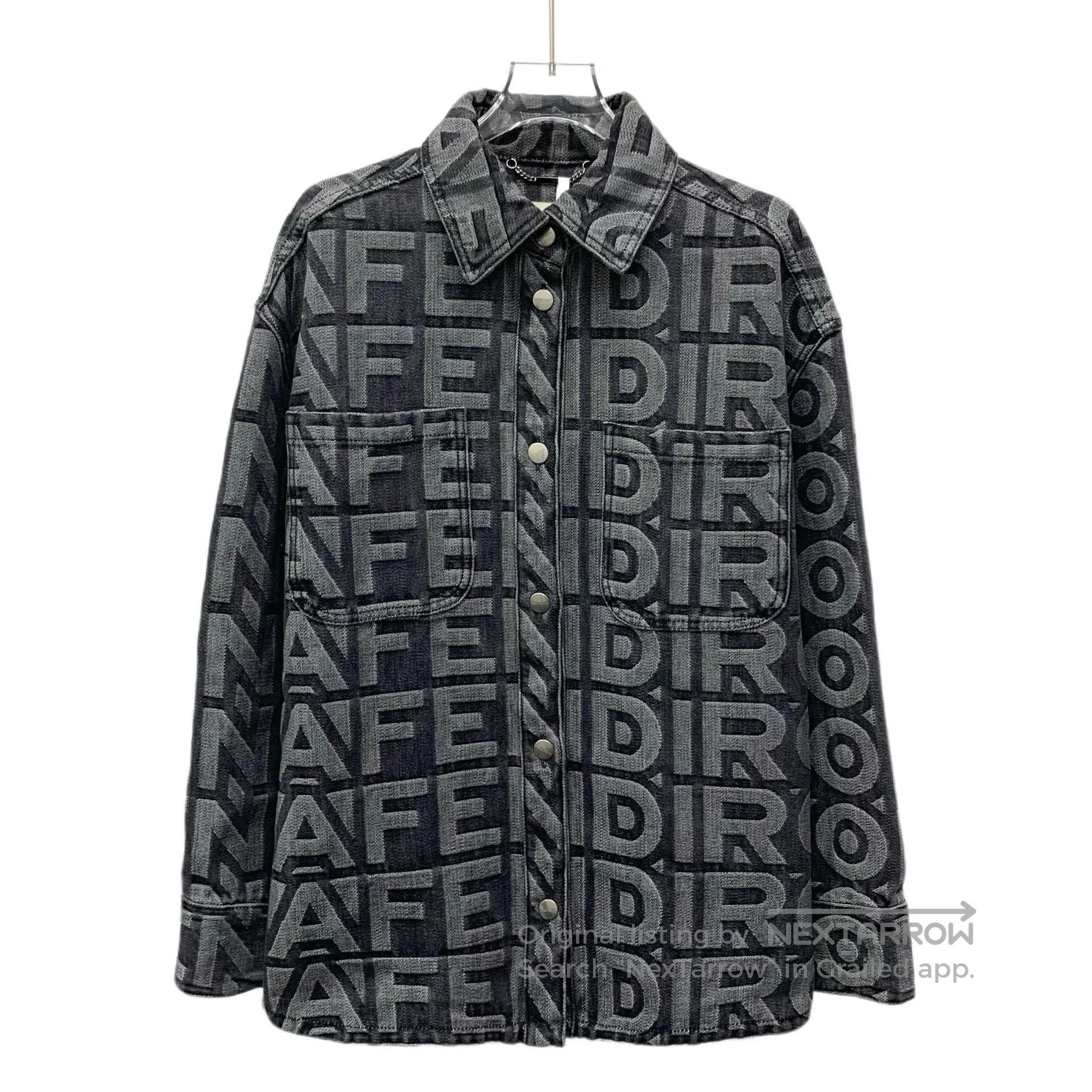 Fendi fendi gray logo long sleeve denim shirt. Size US M / EU 48-50 / 2 - 1 Thumbnail