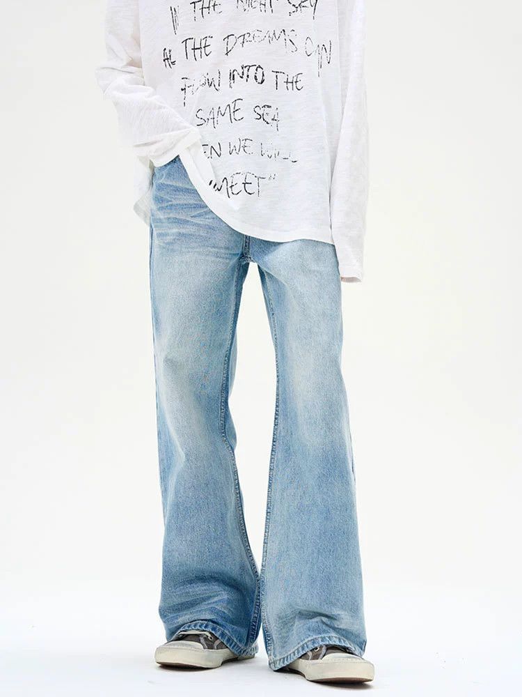 Jean Retro washed men's loose straight casual wide-leg jeans Size US 32 / EU 48 - 4 Thumbnail