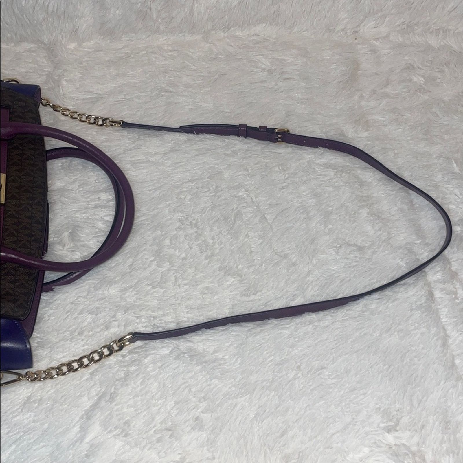 Michael Kors Michael Kors Hamilton Plum Leather Satchel Size ONE SIZE - 9 Thumbnail
