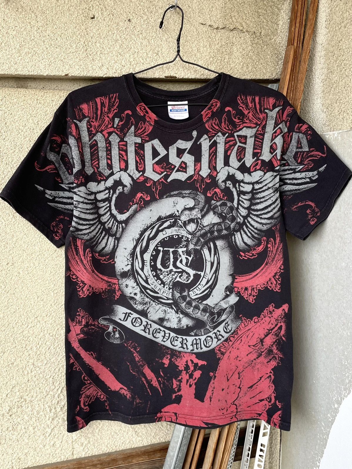 Band Tees Vintage Whitesnake Over Print Rock Band T-Shirt Size M Size US M / EU 48-50 / 2 - 6 Thumbnail