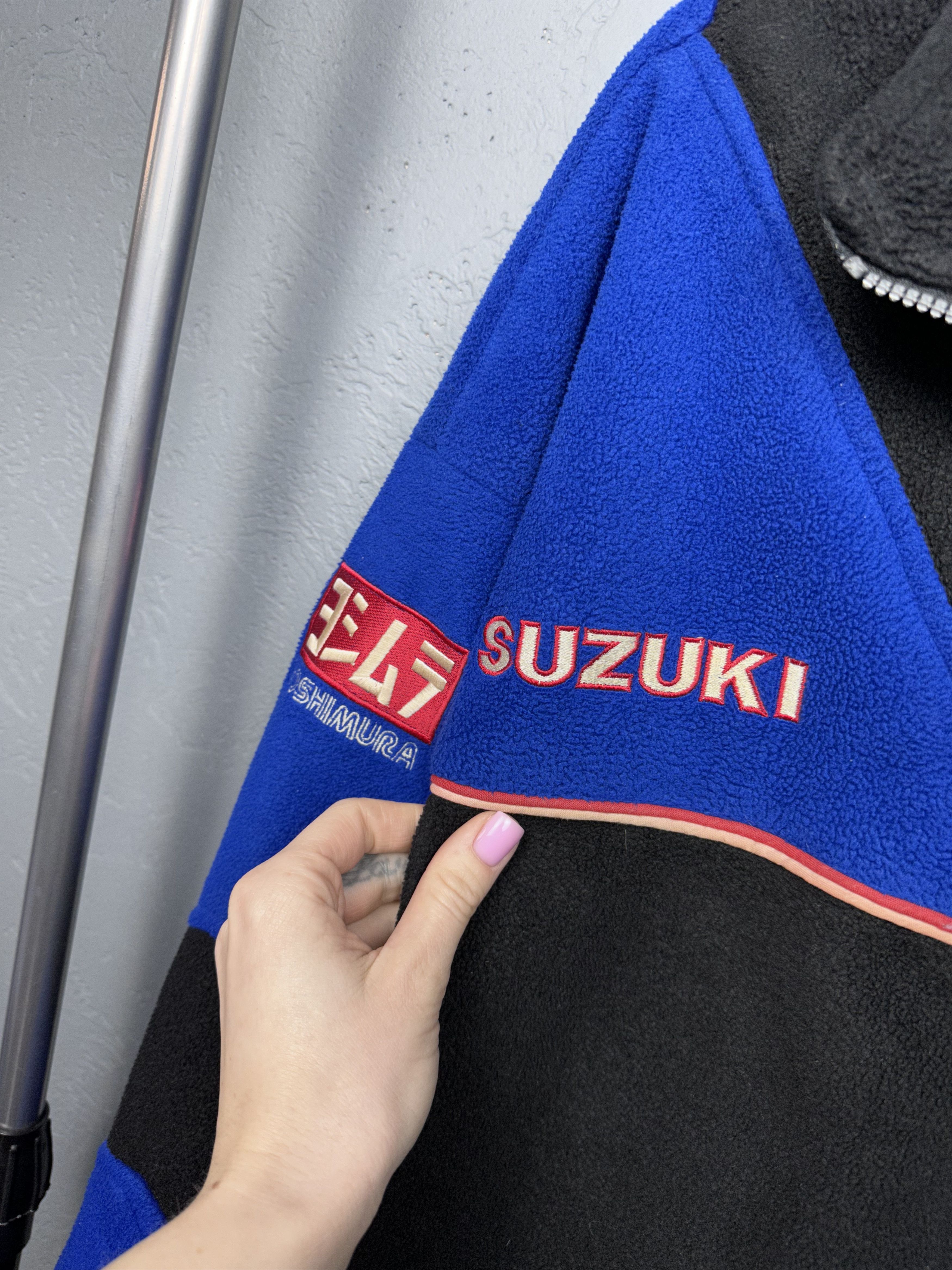 Japanese Brand Suzuki Crescent Racing Team Vintage Mens Fleece Jacket Size US L / EU 52-54 / 3 - 4 Thumbnail