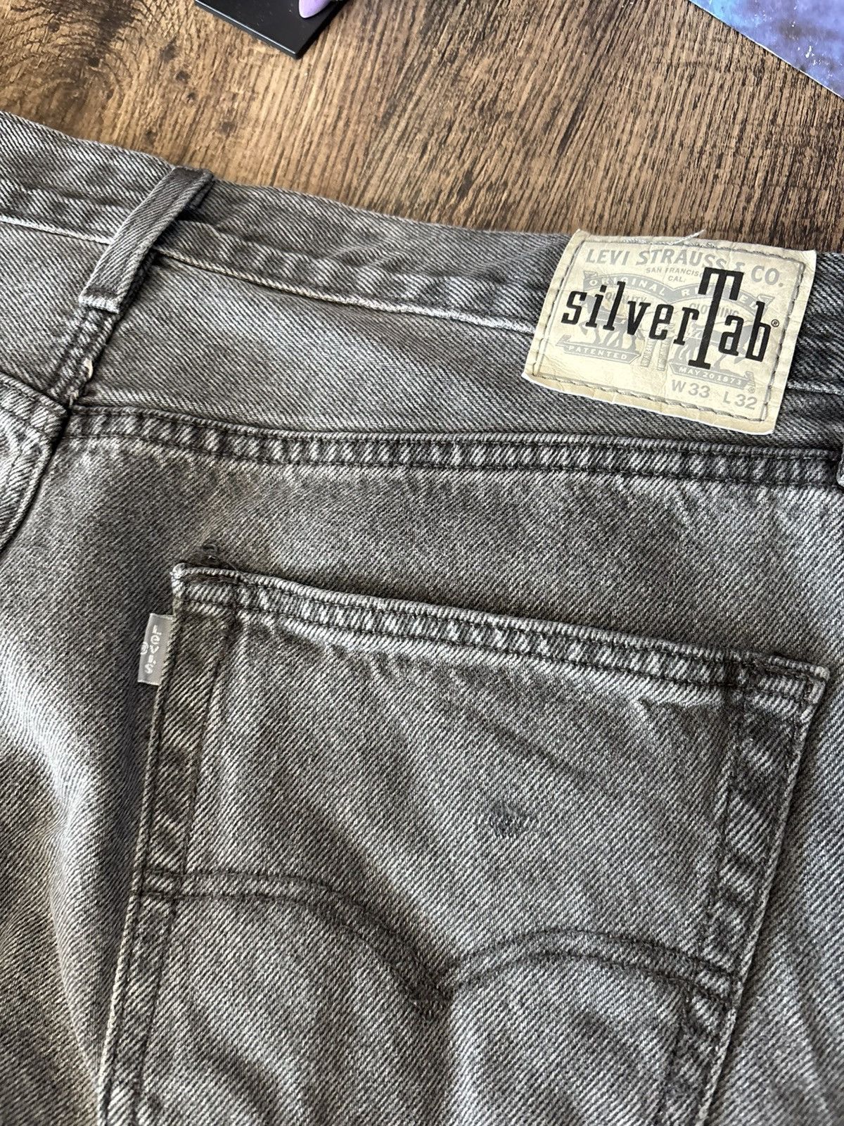 Levi's Vintage Clothing Y2k Levis Silver Tab 33x32 Loose Fit Black Denim Jeans Size US 33 - 7 Thumbnail