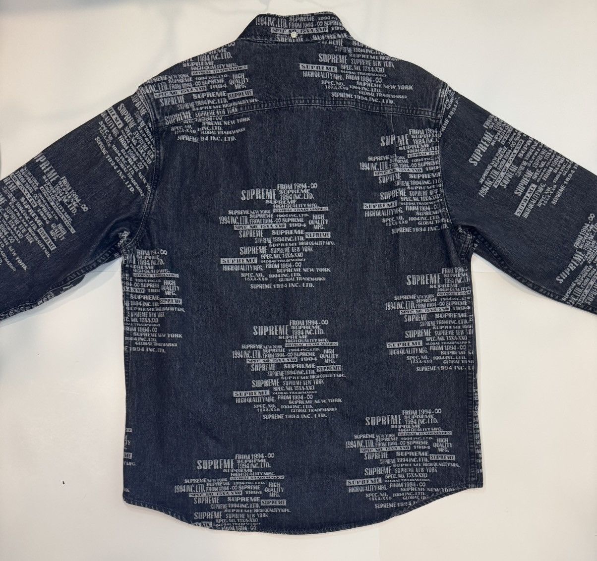 Supreme Supreme Black Denim Text Print Button-Up Shirt Size US M / EU 48-50 / 2 - 3 Thumbnail