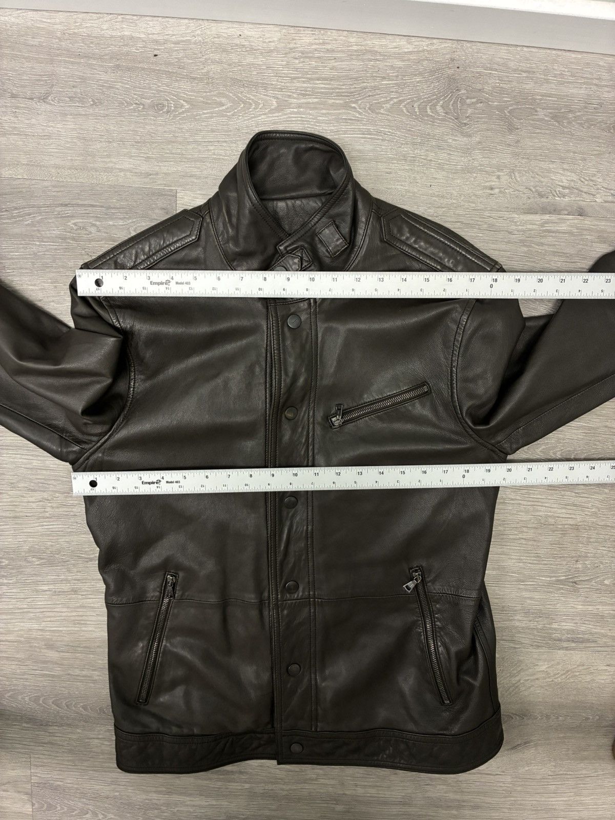 John Varvatos Snap Front Leather Jacket EU 50 USA 40 Size US M / EU 48-50 / 2 - 12 Thumbnail