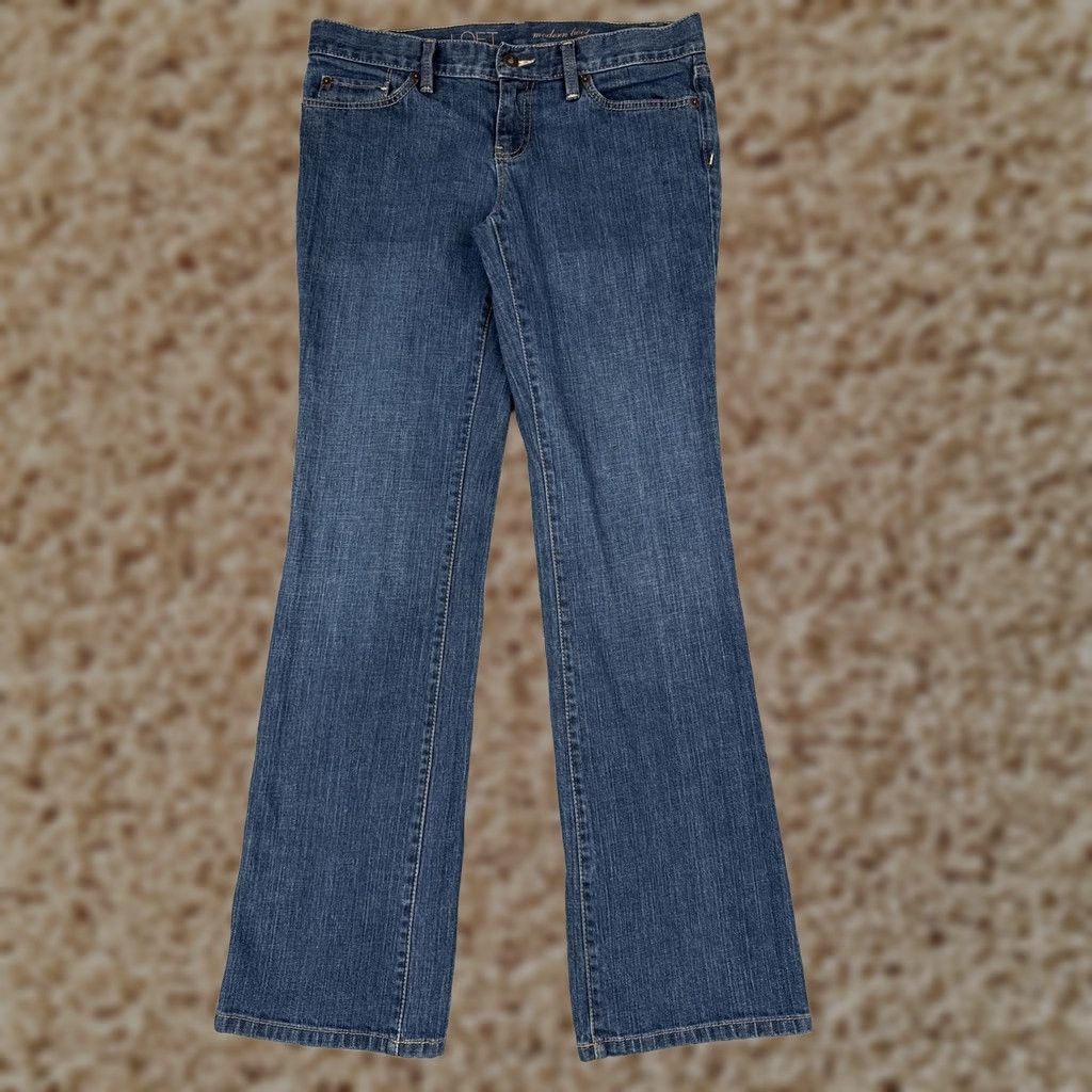 Loft LOFT Modern Boot Bootcut Jeans Womens 8 Blue Med Wash Mid Rise Stretch 31x32 Jeans Size 30" / US 8 / IT 44 - 1 Thumbnail