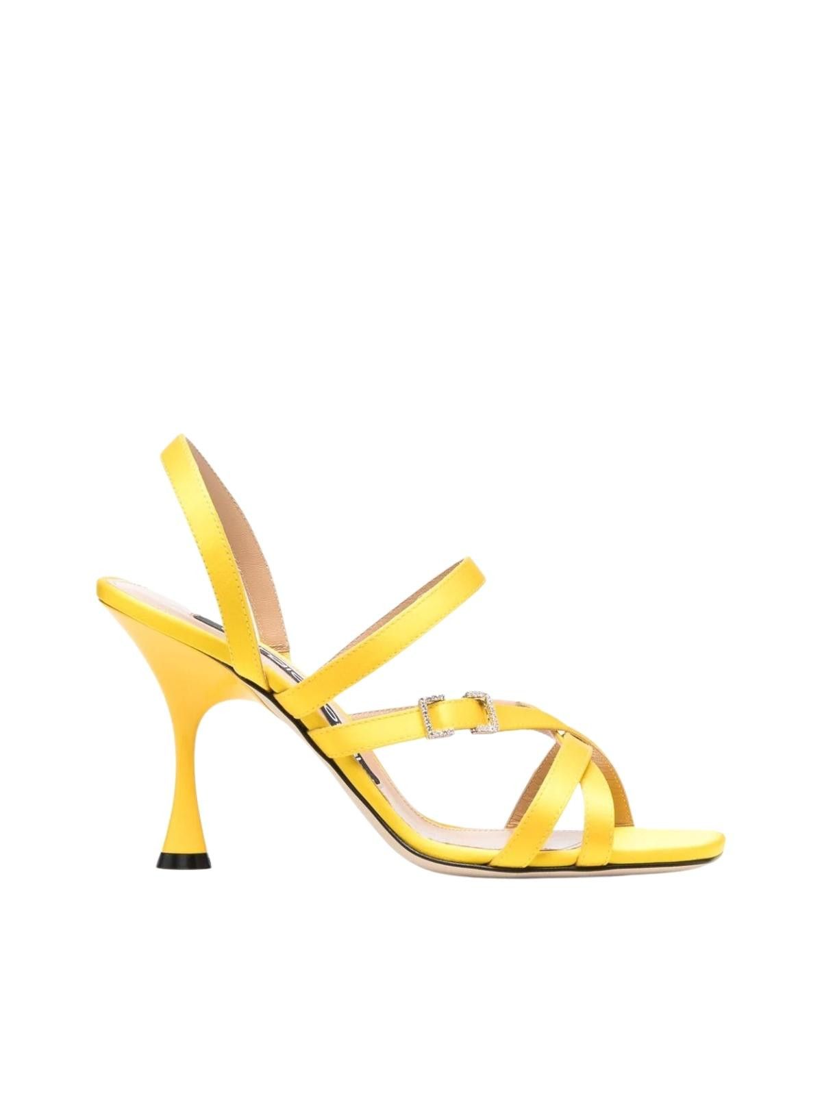 Sergio Rossi CREPE SATIN LEATHER HEELED SANDAL Size US 7 / IT 37 - 1 Thumbnail