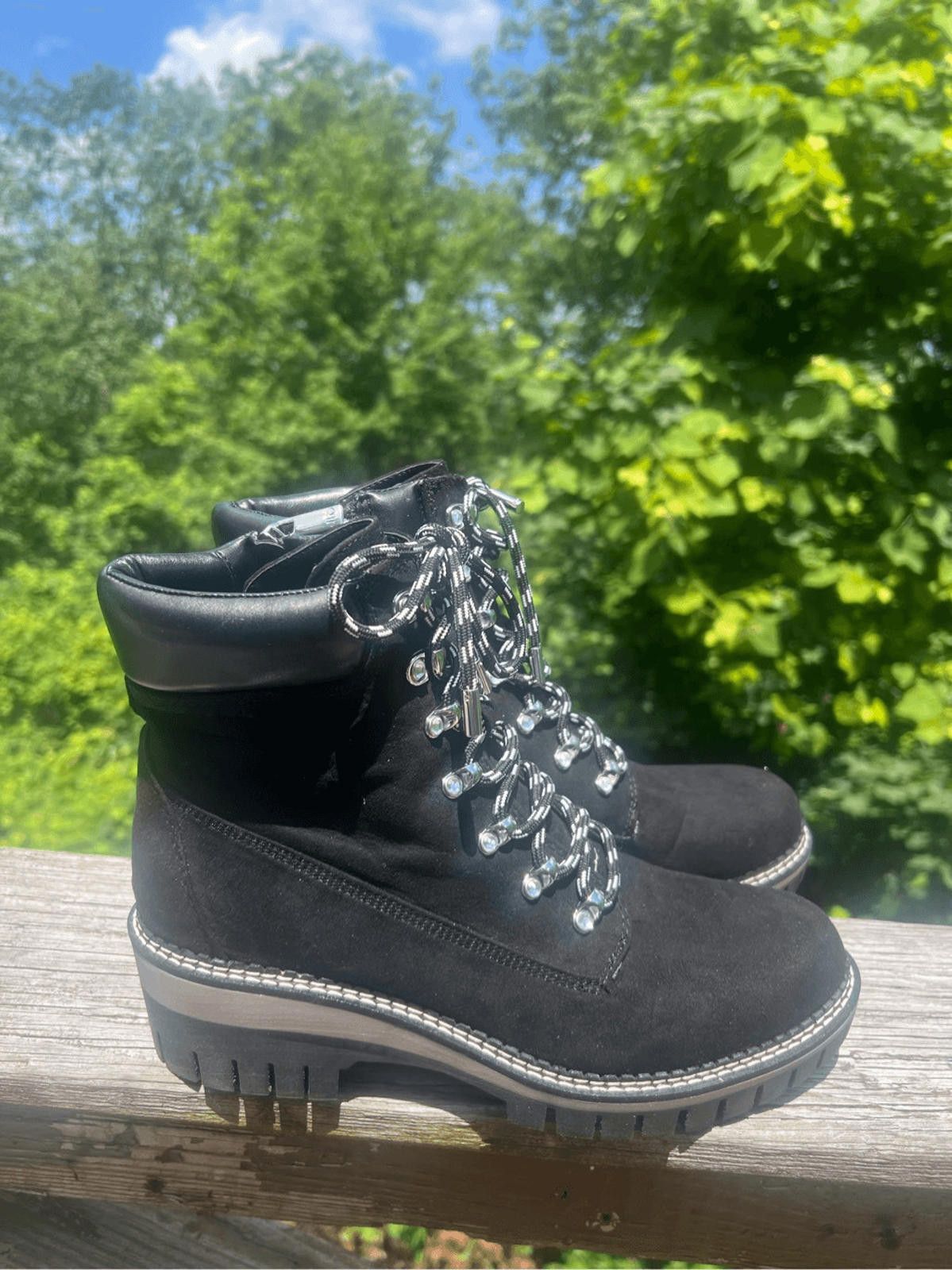 Designer JLO Jennifer Lopez Combat Boots, Women's Sz 9 Black NWB Size US 9 / IT 39 - 2 Thumbnail