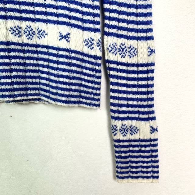 Miu Miu Miu Miu Blue & White Striped Knit Sweater Size 40 Crew Neck Size S / US 4 / IT 40 - 6 Thumbnail